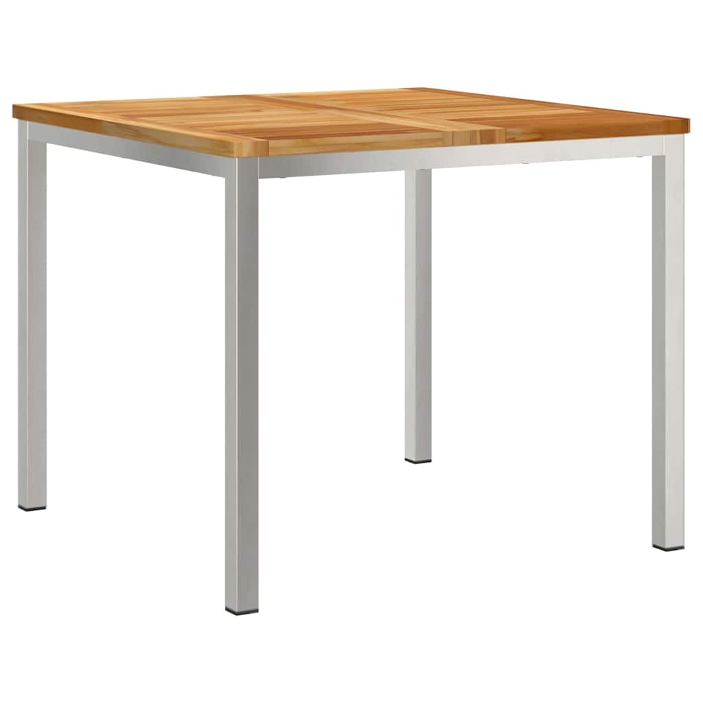 Vrtni set za objed 5 pcs Smeđa Čvrsto teak drvo
