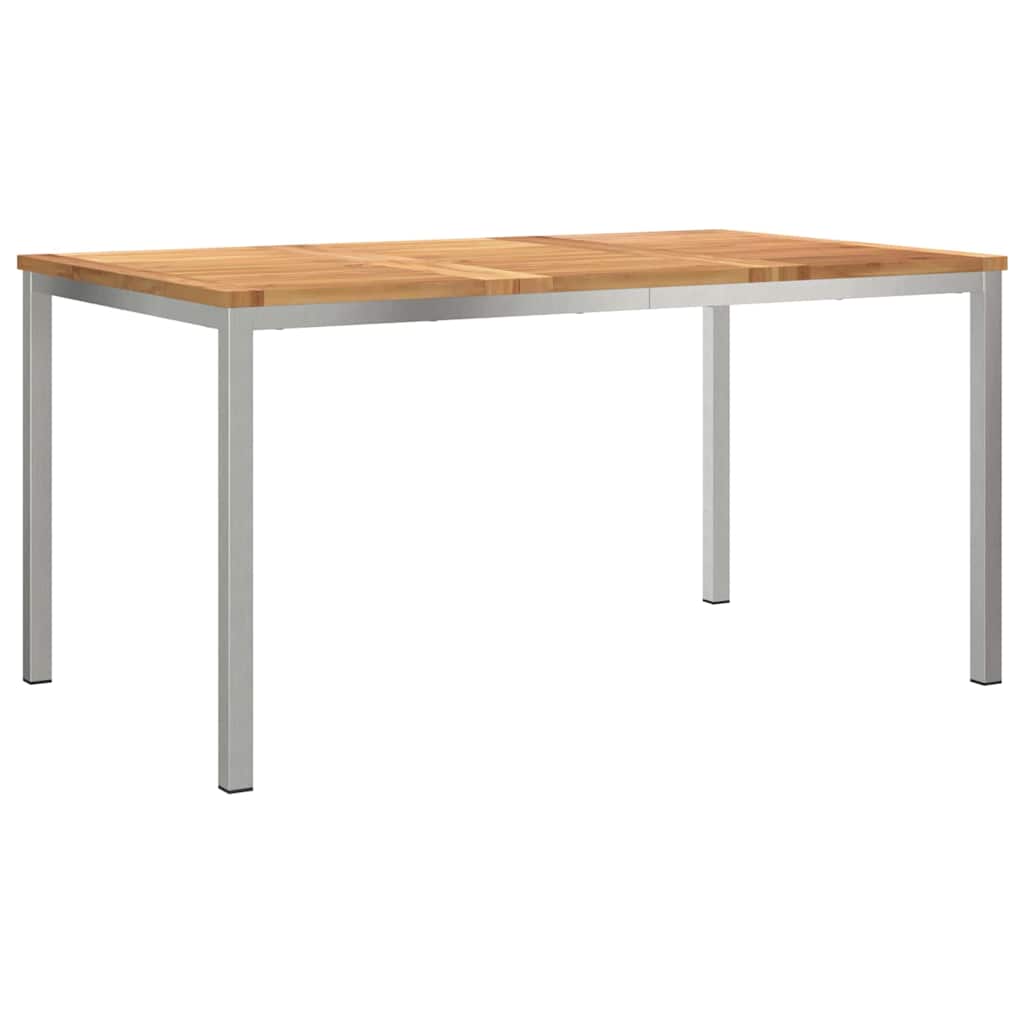 Vrtni set za objed 5 pcs Masivni teak drvo i nehrđajući čelik