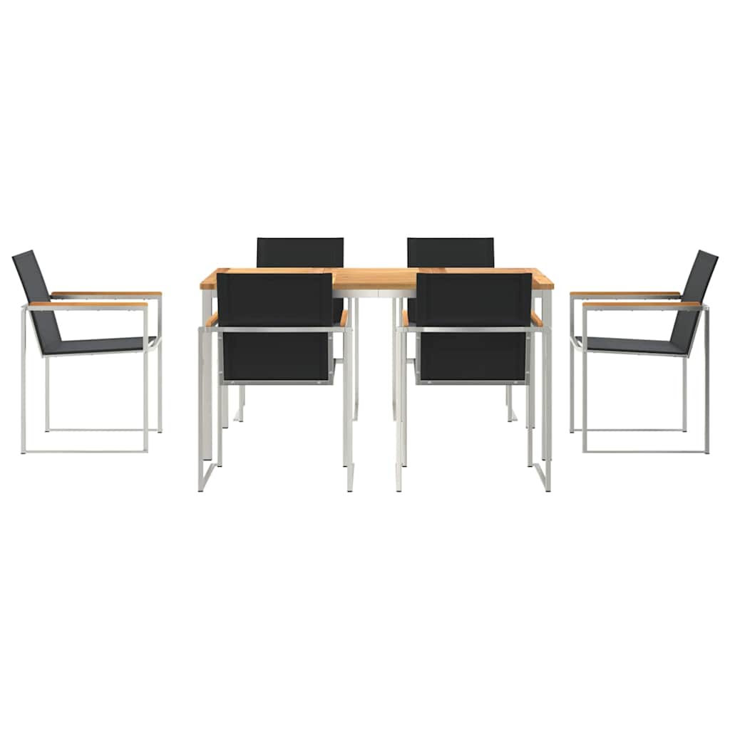Vrtni set za objed 7 pcs Smeđa Čvrsto teak drvo