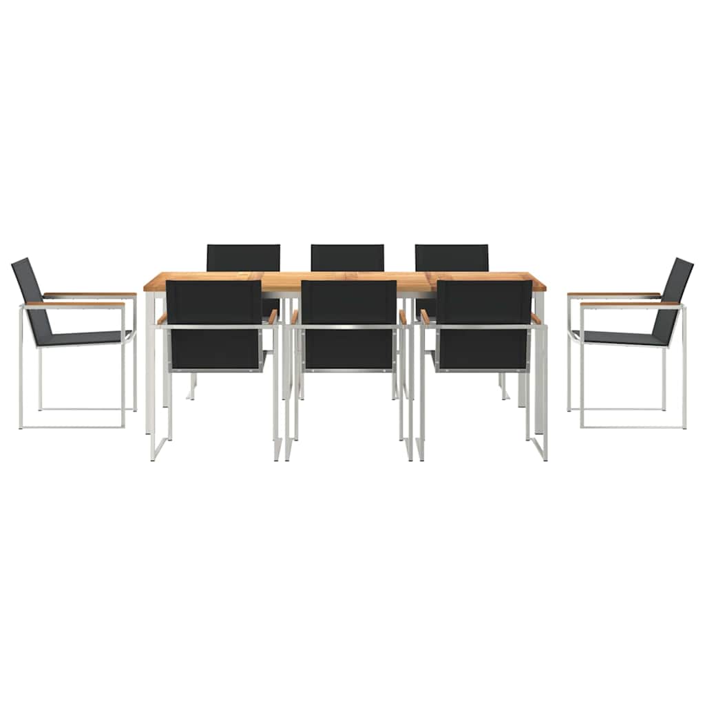 Vrtni set za objed 7 pcs Smeđa Čvrsto teak drvo