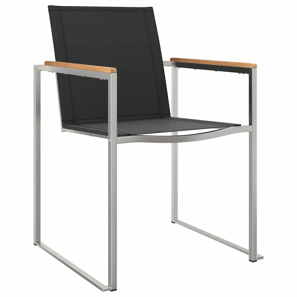 Vrtni set za objed 9 pcs Masivni teak drvo i nehrđajući čelik