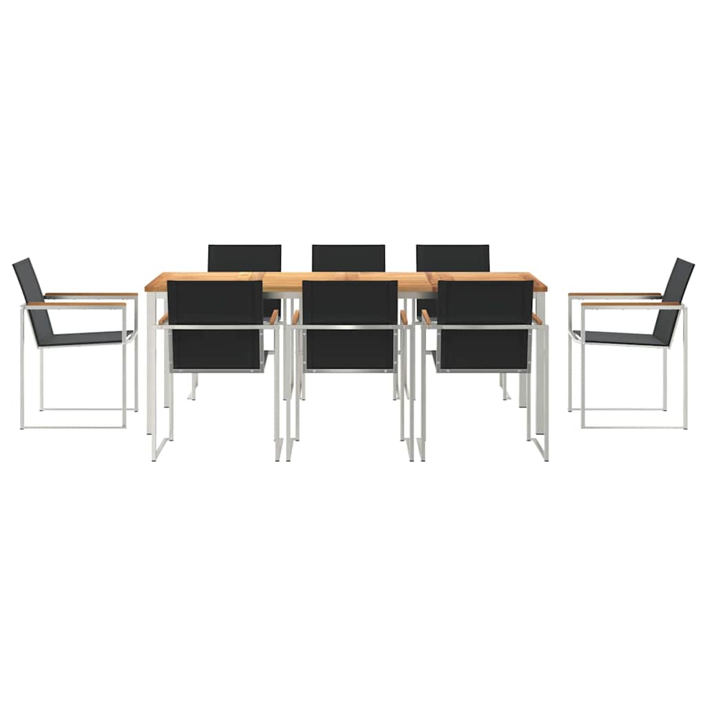 Vrtni set za objed 9 pcs Smeđa Čvrsto teak drvo