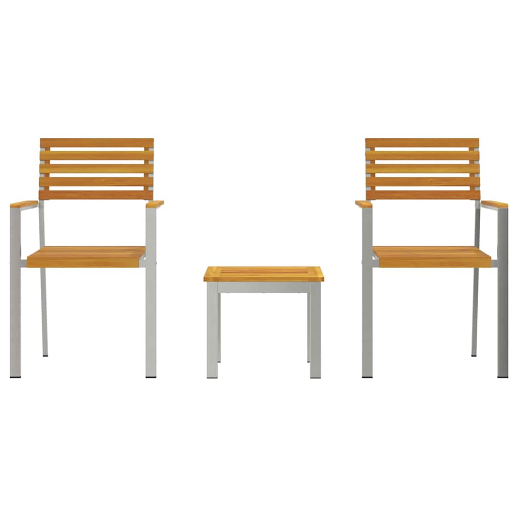 Vrtni set za objed 3 pcs Smeđa Čvrsto drvo akacije