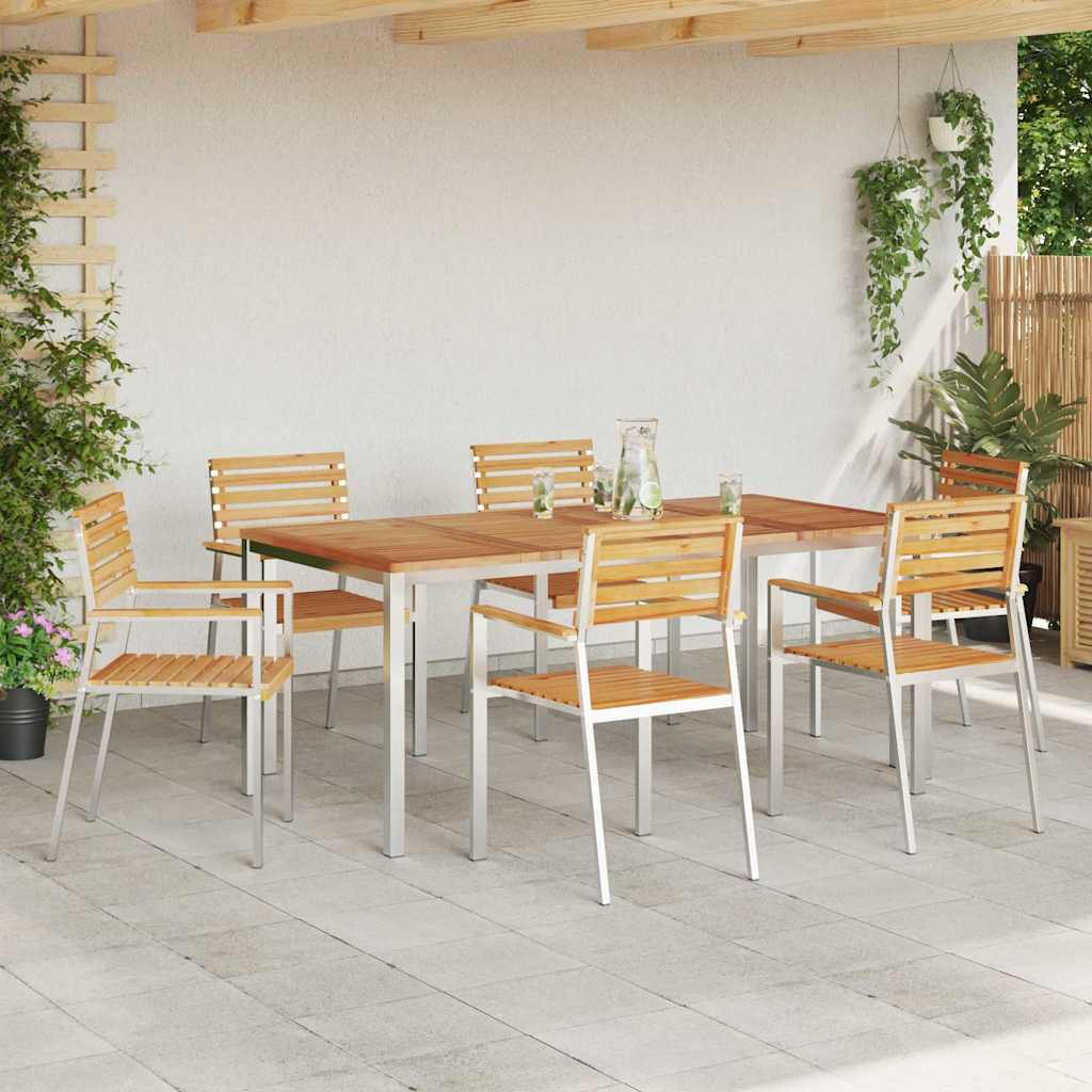 Vrtna stolica 6 pcs Prirodna nafta Čvrsto teak drvo