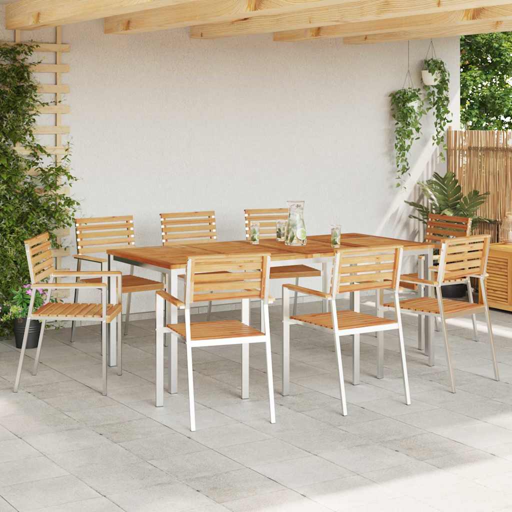 Vrtna stolica 8 pcs Prirodna nafta Čvrsto teak drvo
