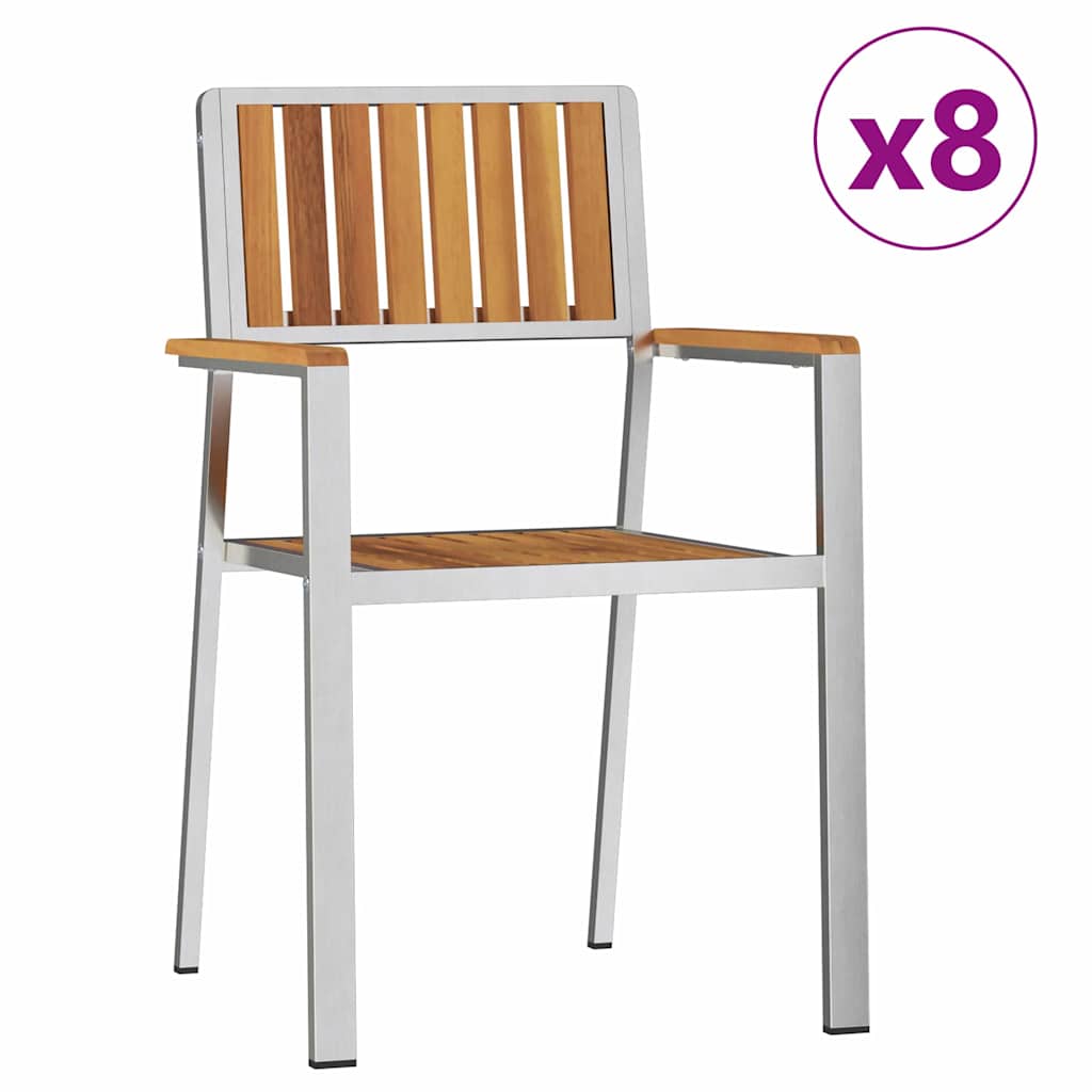 Vrtna stolica 8 pcs Smeđa 56 x 54,5 x 87 cm Čvrsto drvo akacije