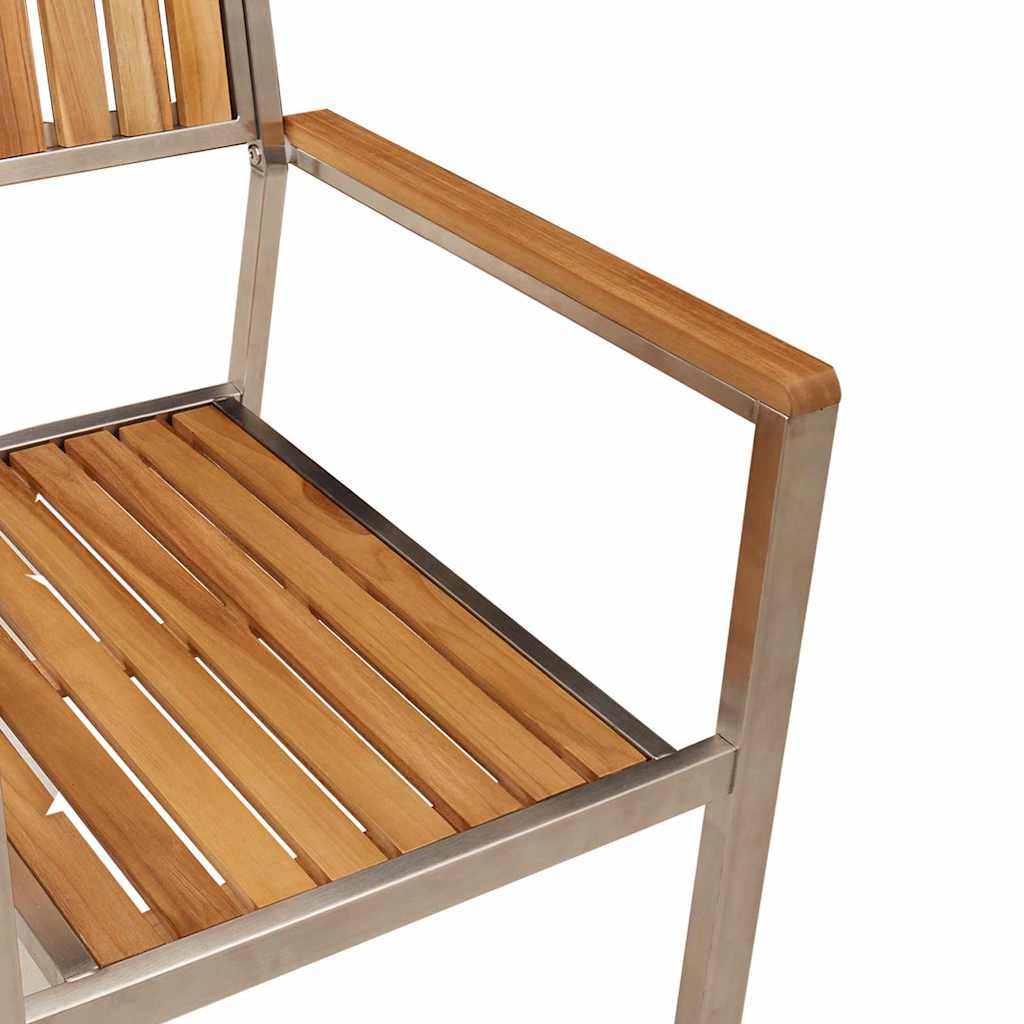 Vrtna stolica 8 pcs Smeđa 56 x 54,5 x 87 cm Čvrsto teak drvo
