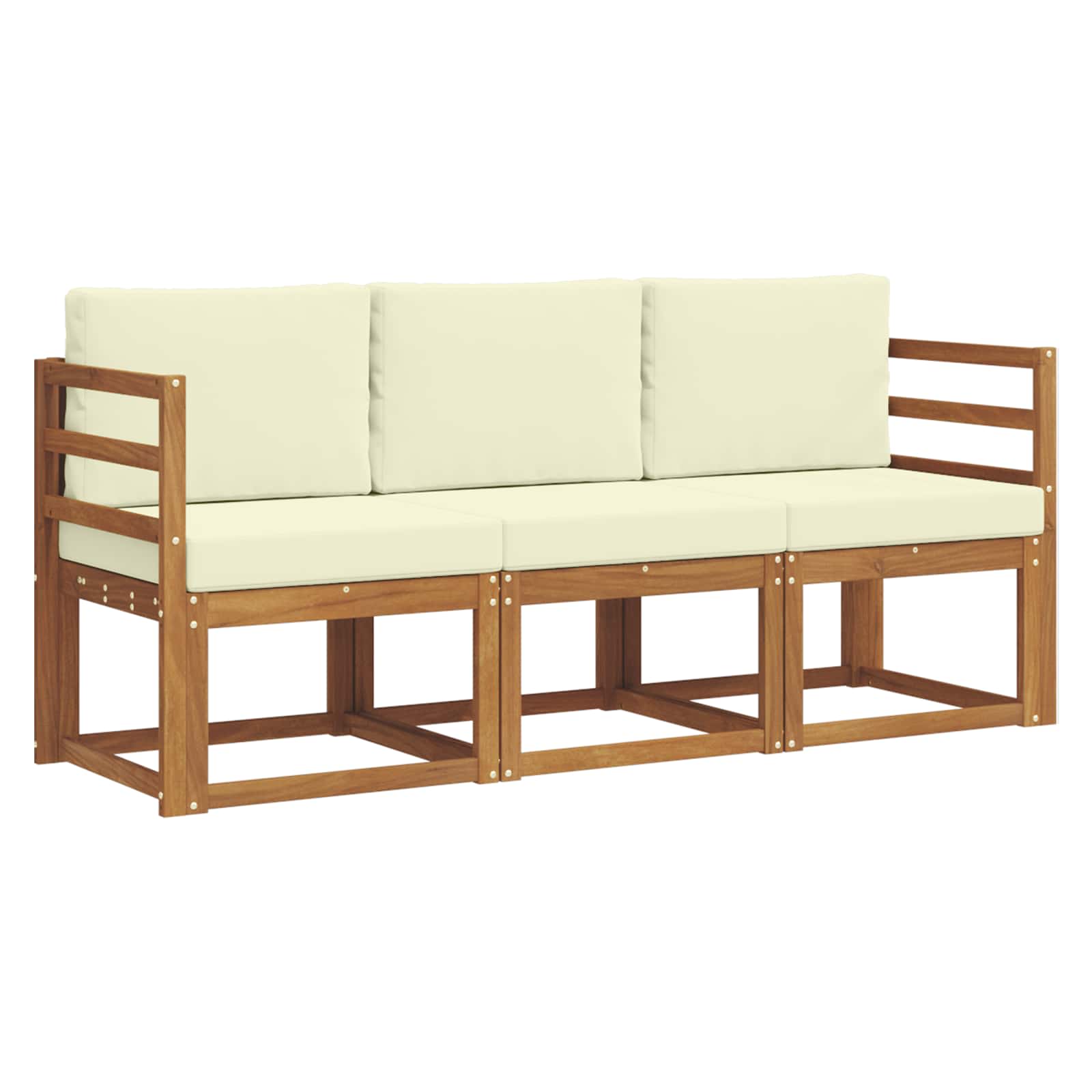 Set vanjskih sofa s jastukom 3 pcs Prirodna i krem