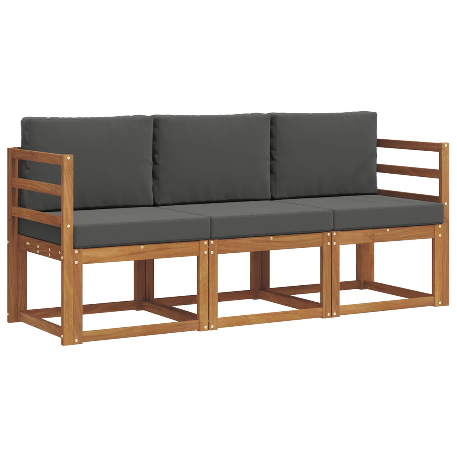 Set vanjskih sofa s jastukom 3 pcs Prirodna i antracit