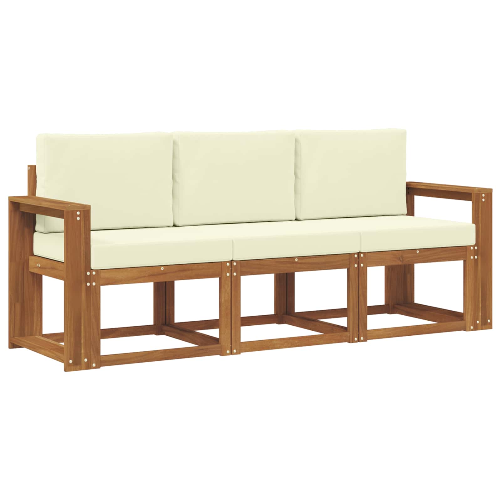 Set vanjskih sofa s jastukom 3 pcs Prirodna i krem