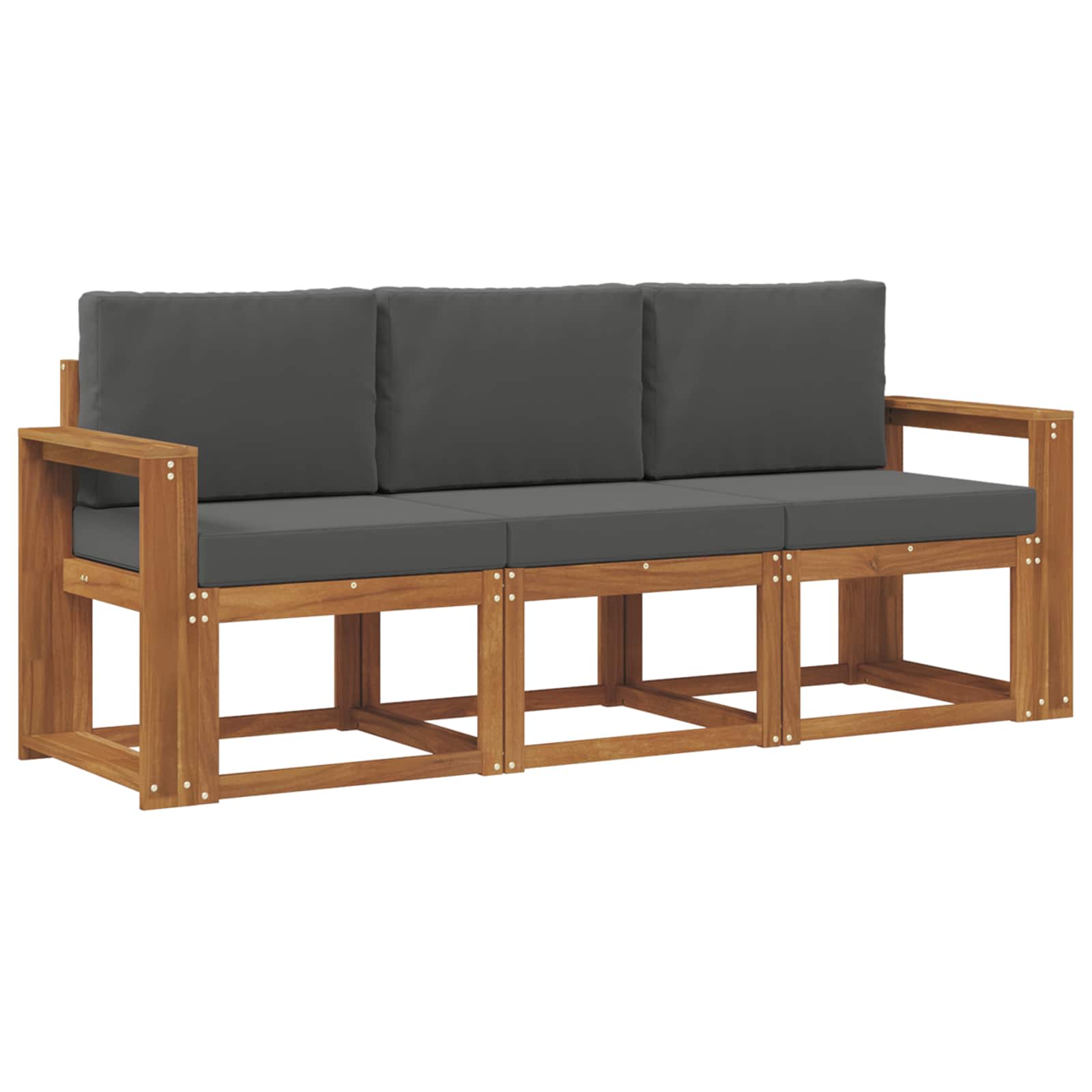 Set vanjskih sofa s jastukom 3 pcs Prirodna i antracit