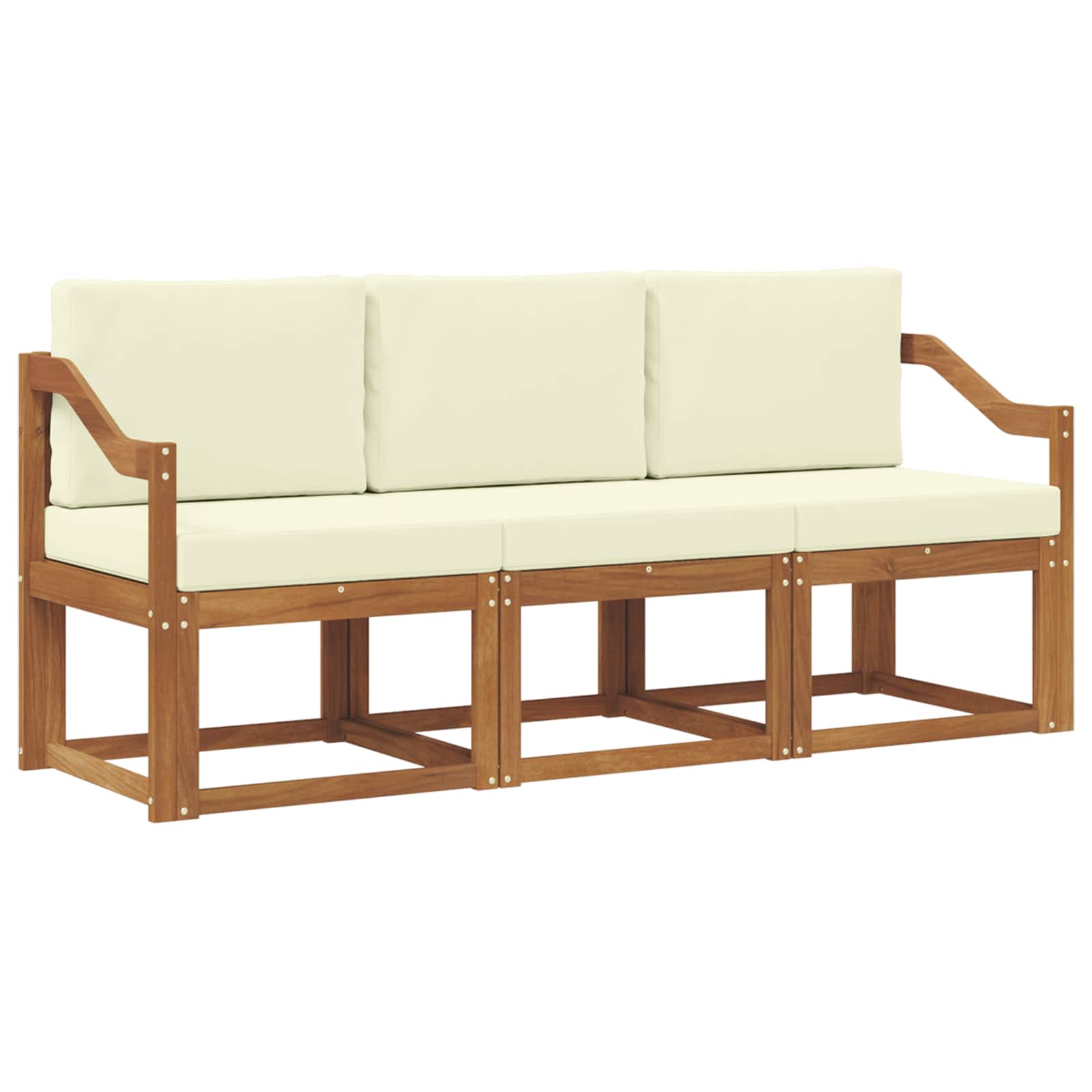 Set vanjskih sofa s jastukom 3 pcs Prirodna i krem
