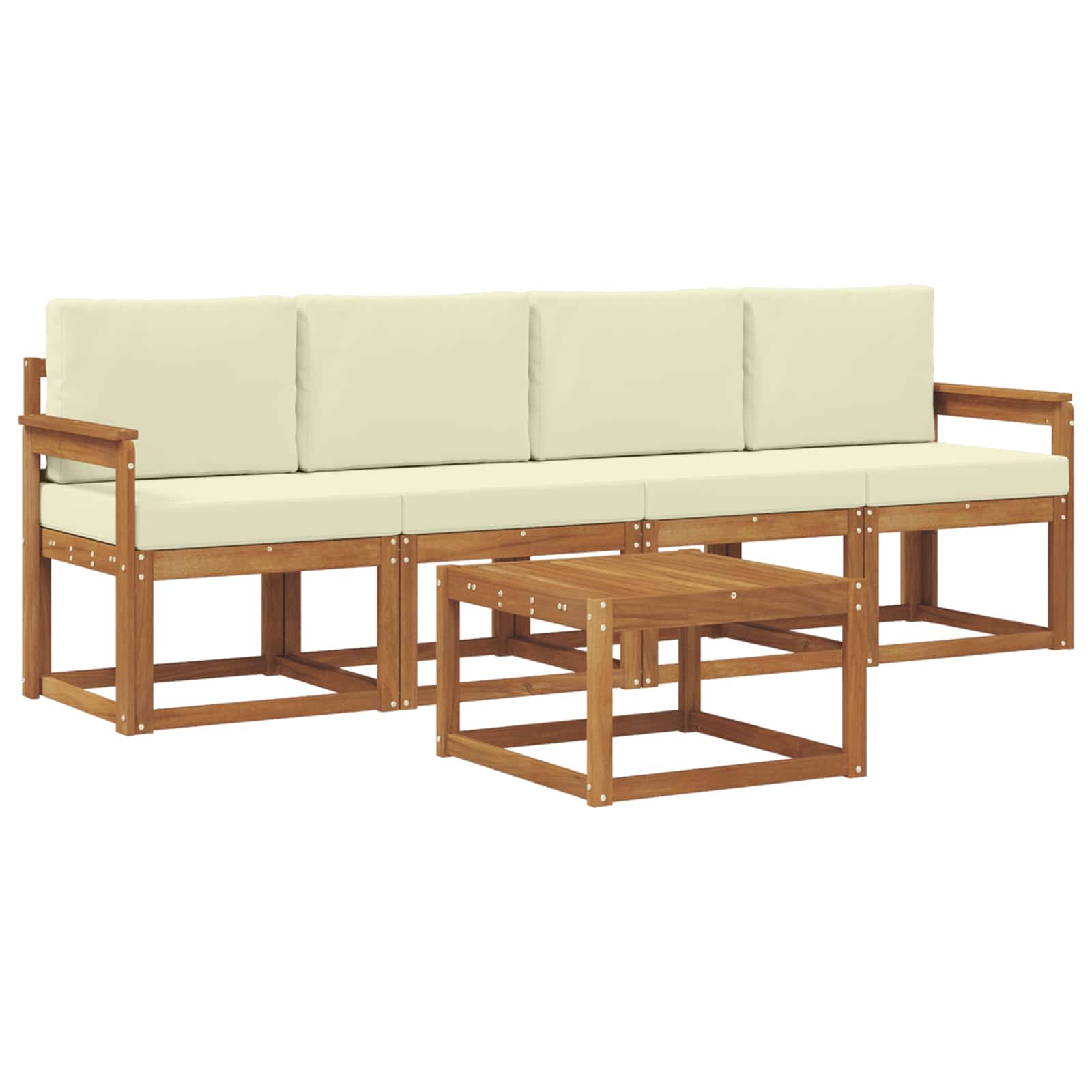 Set vanjskih sofa s jastukom 5 pcs Prirodna i krem
