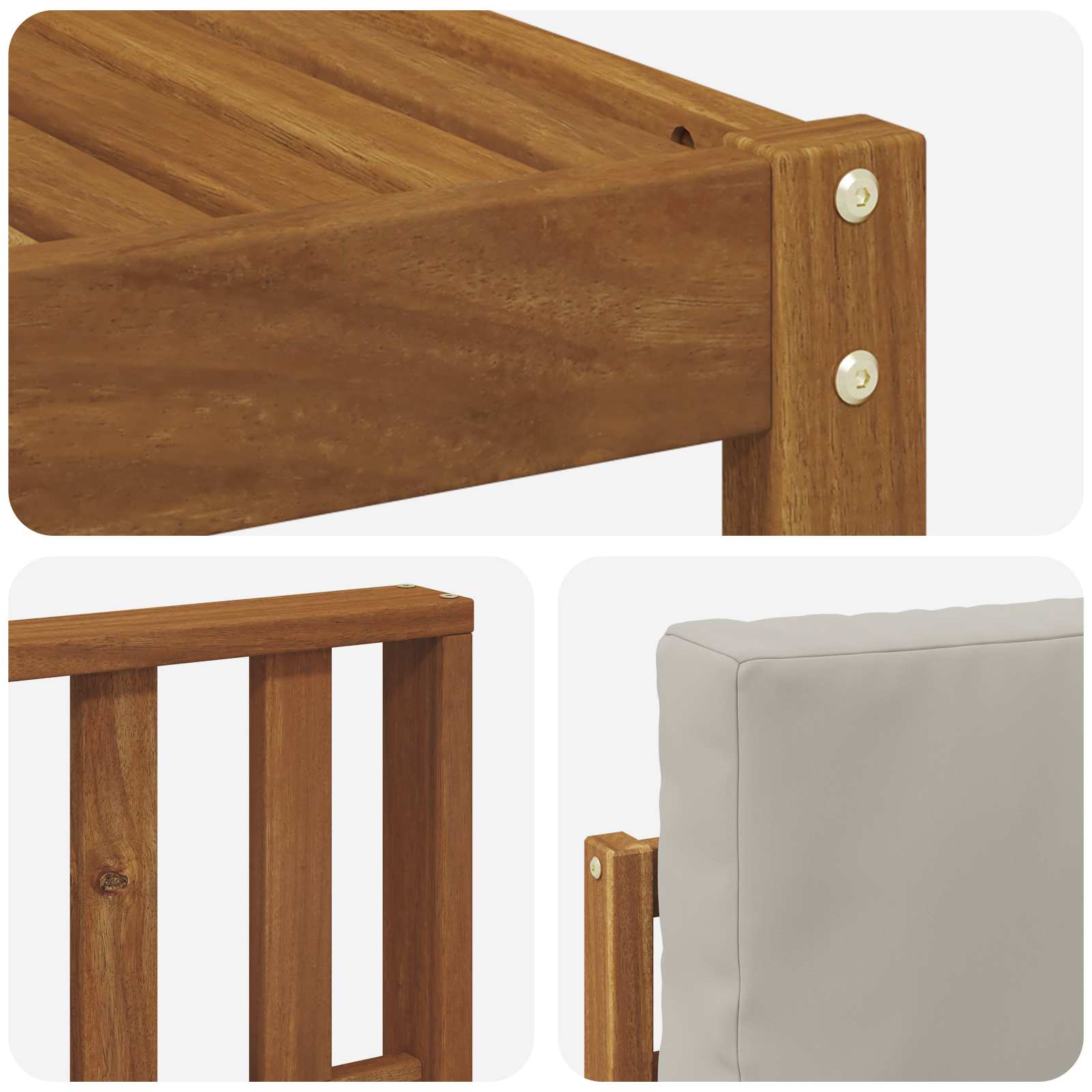 Set vanjskih sofa s jastukom 5 pcs Prirodna i svijetlo siva