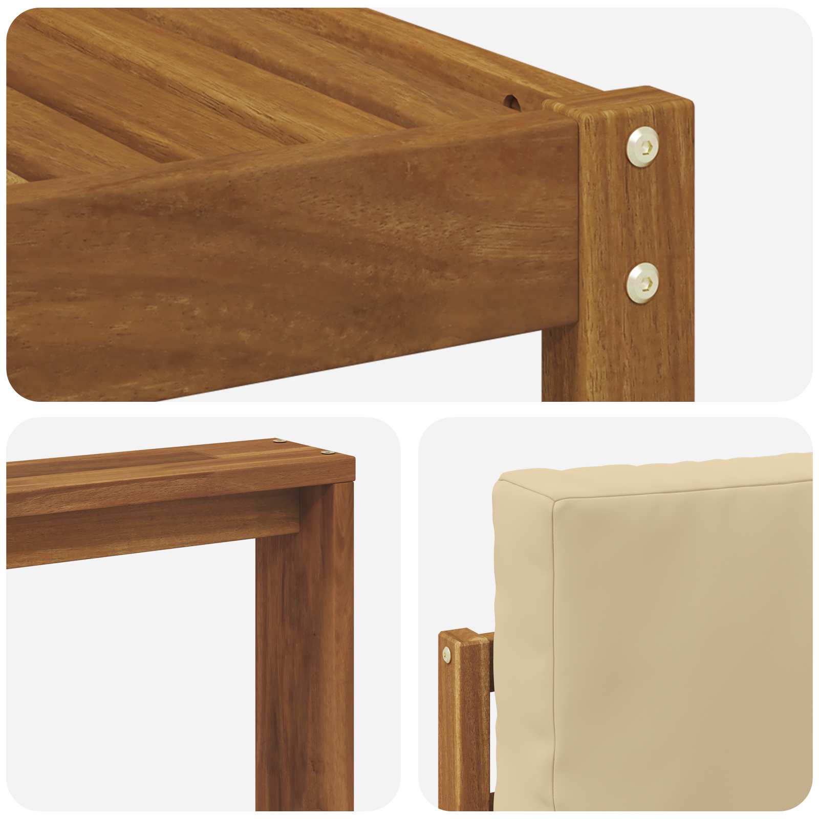Set vanjskih sofa s jastukom 5 pcs Prirodna i bež