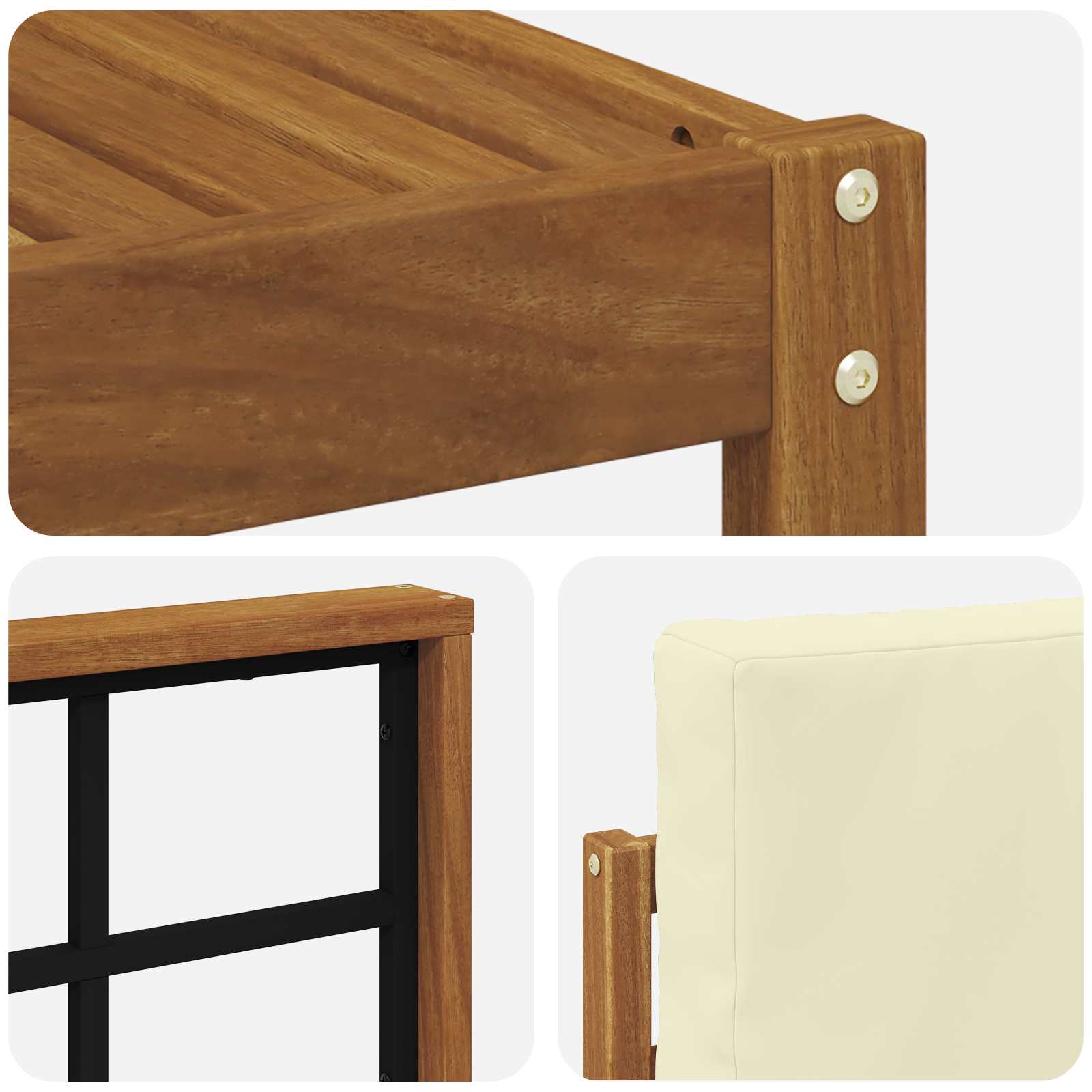 Set vanjskih sofa s jastukom 5 pcs Prirodna i krem