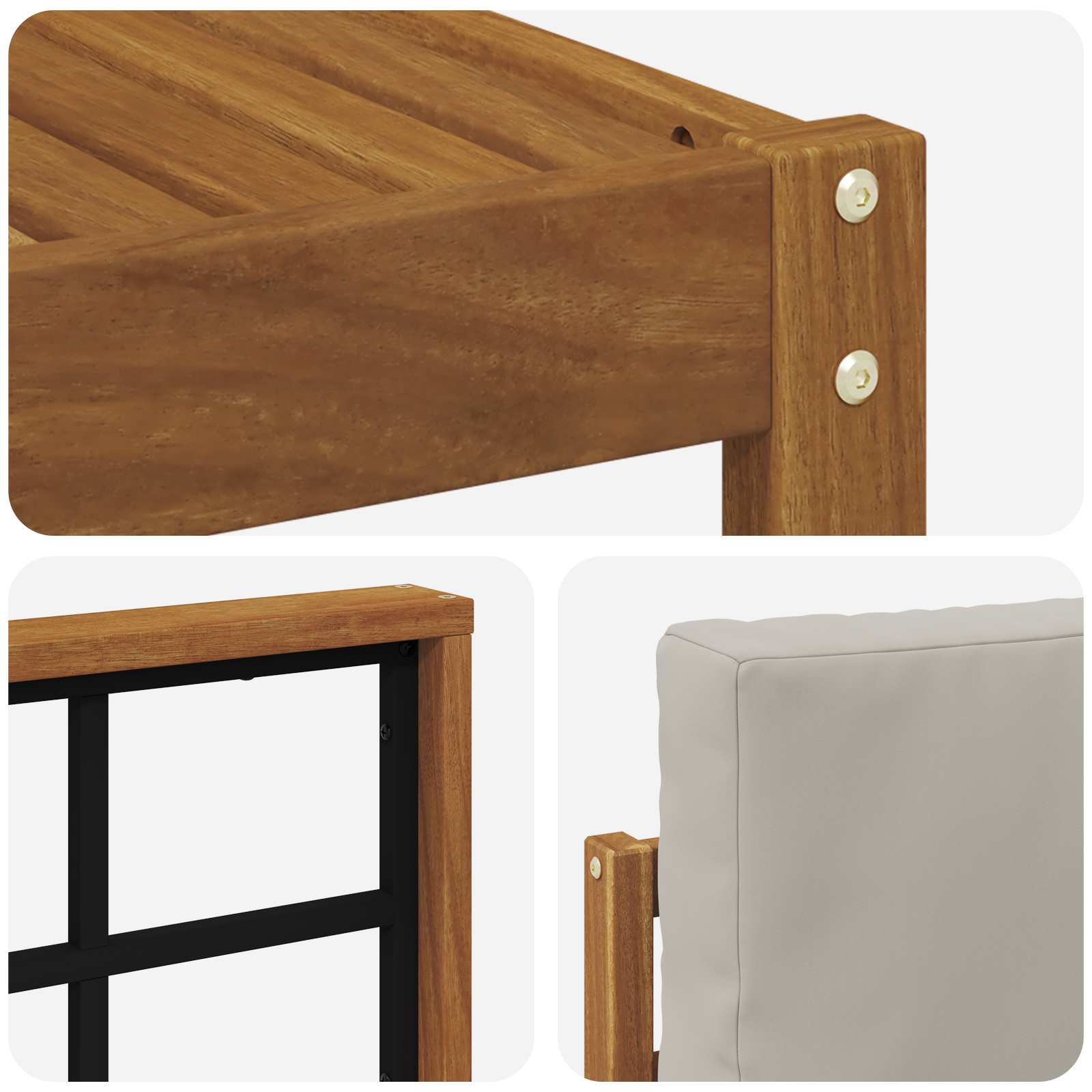 Set vanjskih sofa s jastukom 5 pcs Prirodna i svijetlo siva