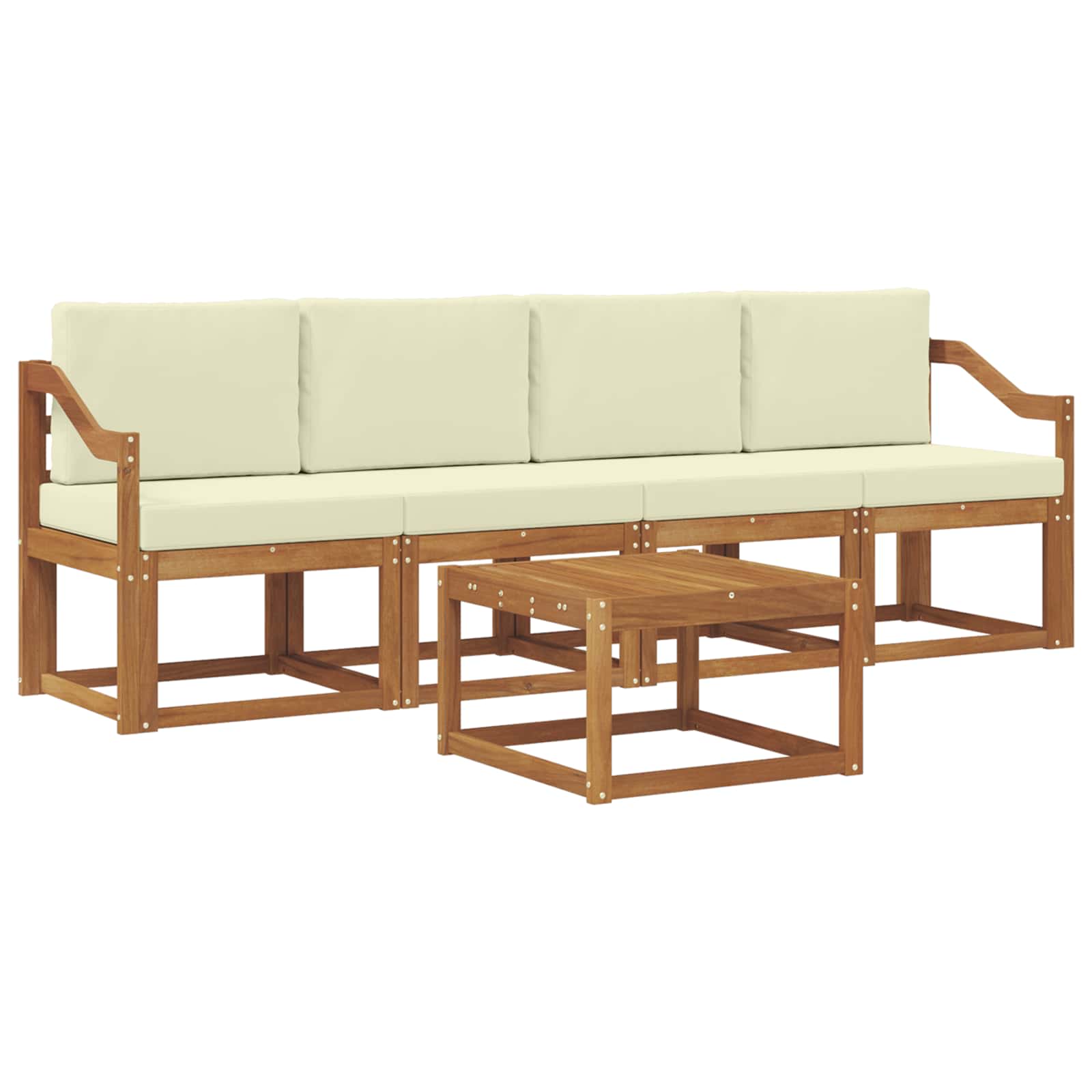Set vanjskih sofa s jastukom 5 pcs Prirodna i krem