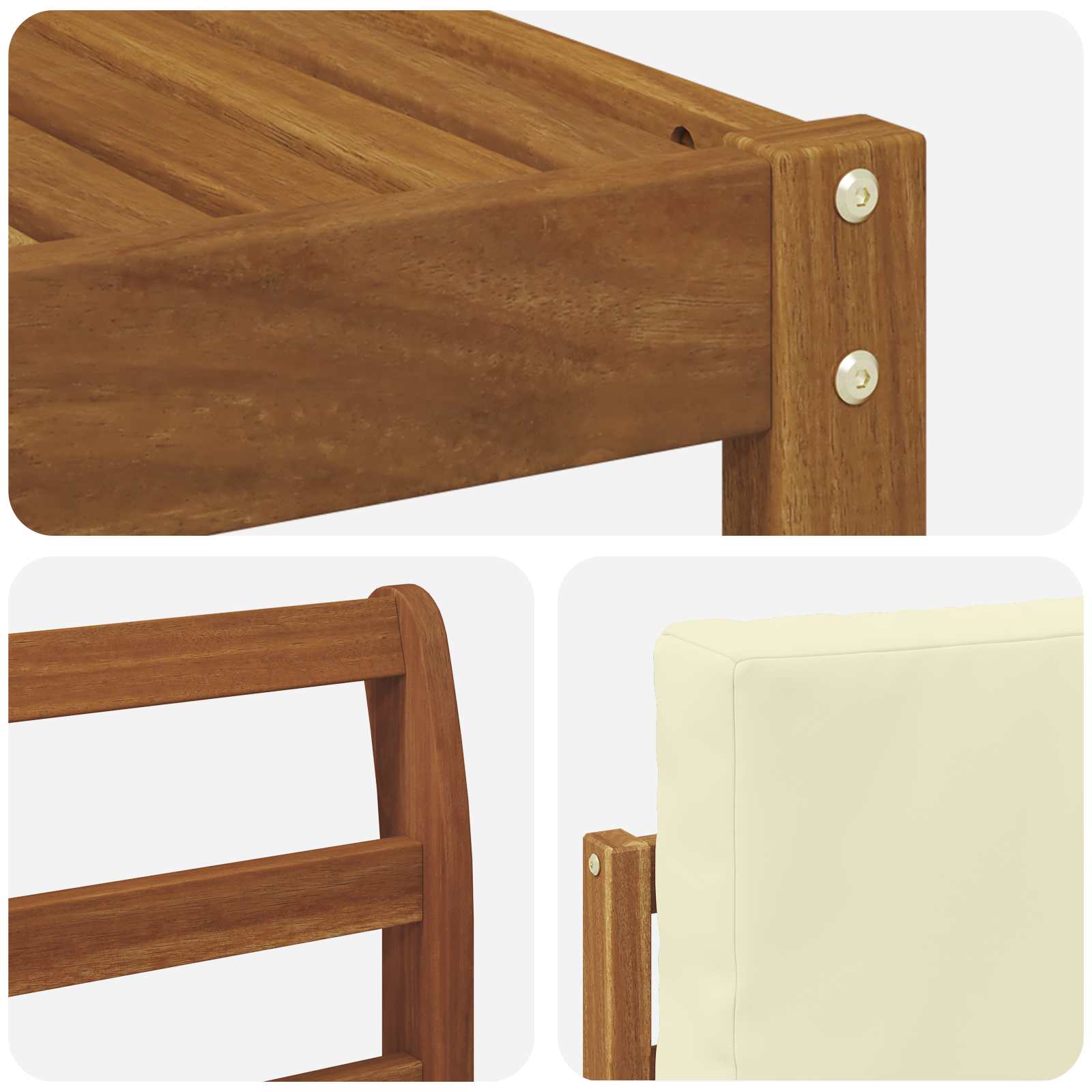 Set vanjskih sofa s jastukom 6 pcs Prirodna i krem