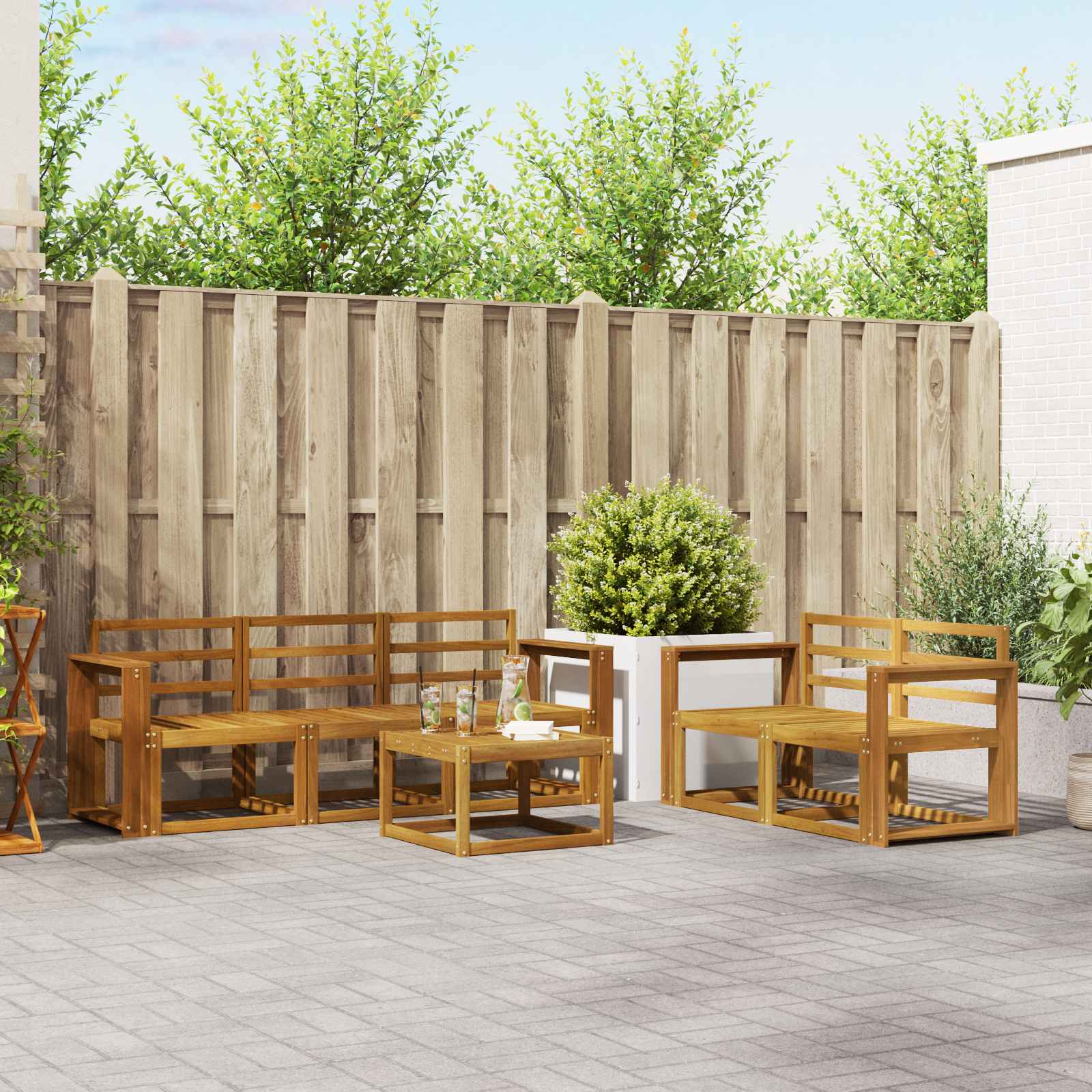 Set vanjskih sofa 6 pcs Prirodna