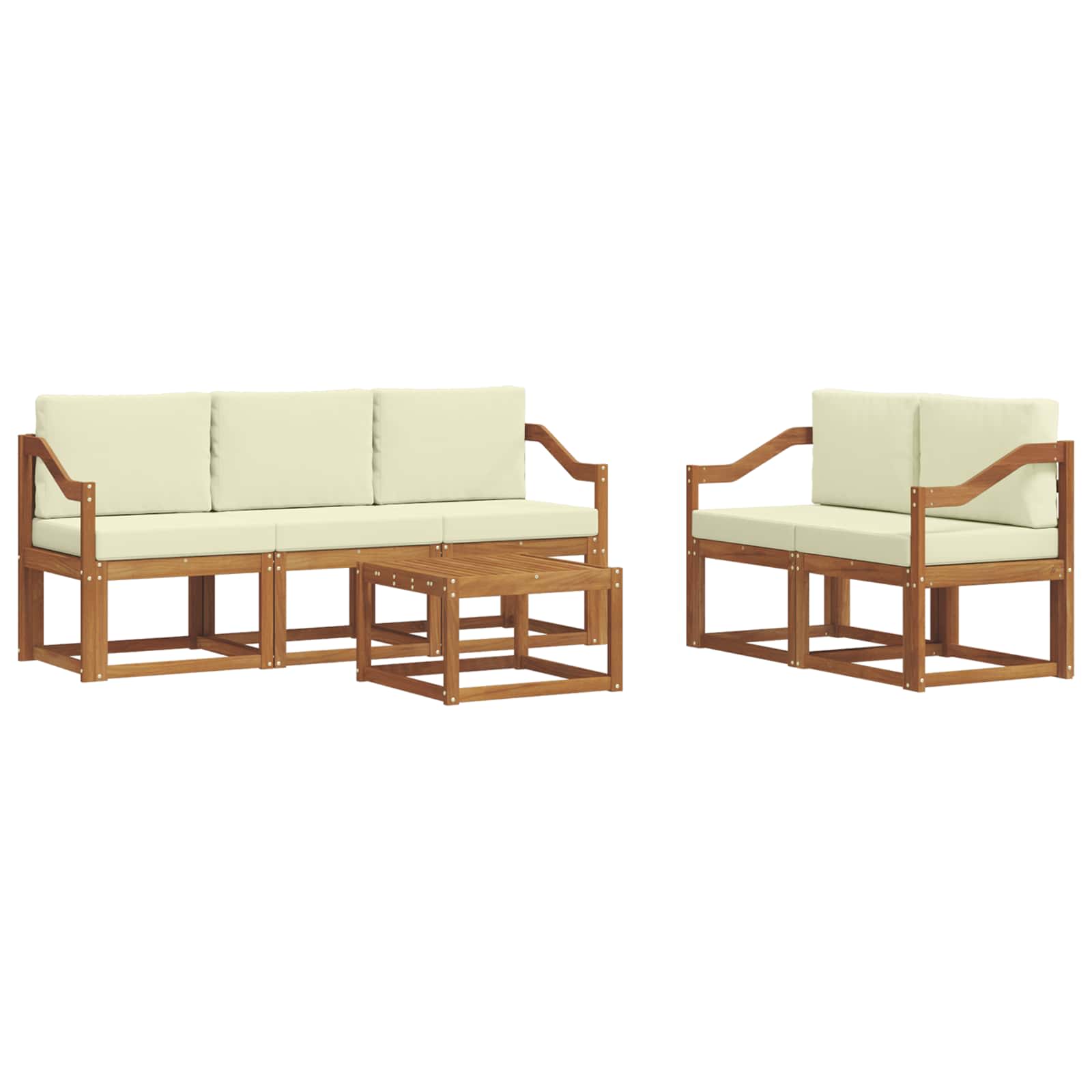 Set vanjskih sofa s jastukom 6 pcs Prirodna i krem