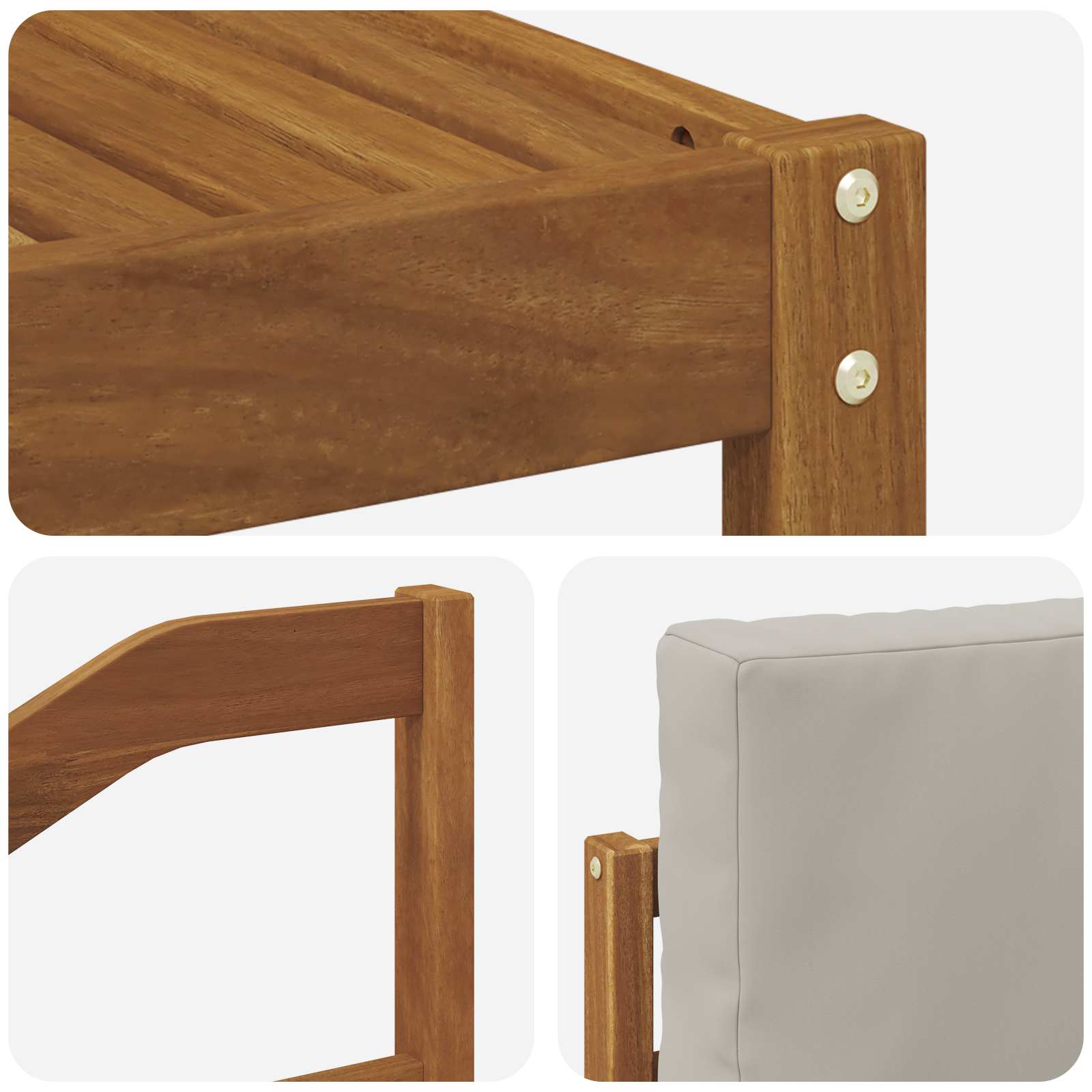 Set vanjskih sofa s jastukom 6 pcs Prirodna i svijetlo siva