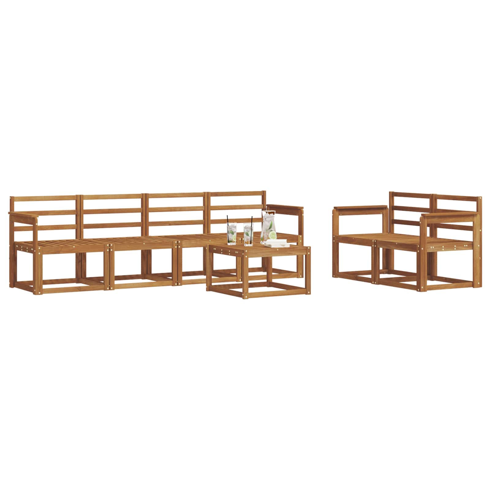 Set vanjskih sofa 7 pcs Prirodna