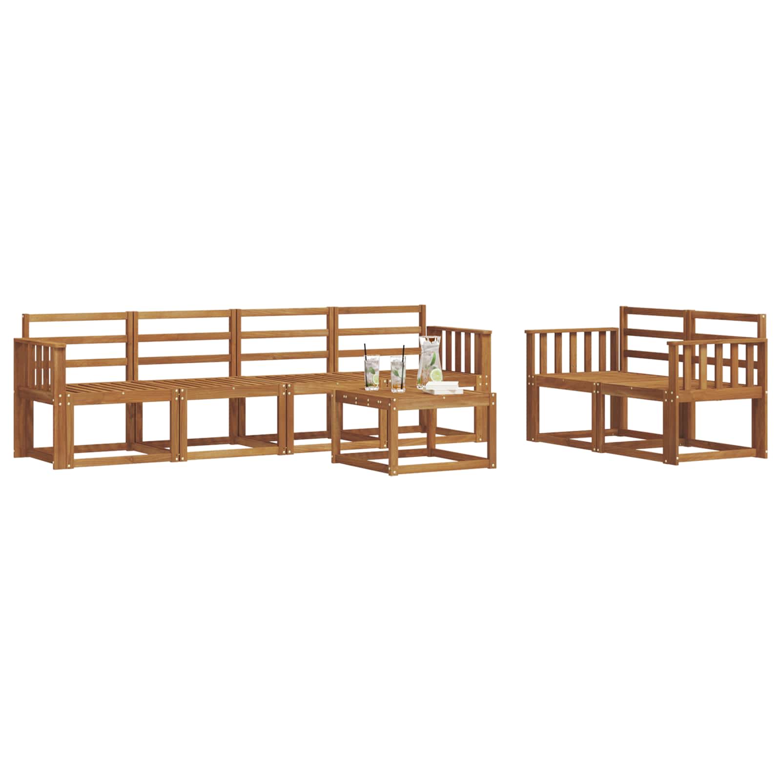 Set vanjskih sofa 7 pcs Prirodna
