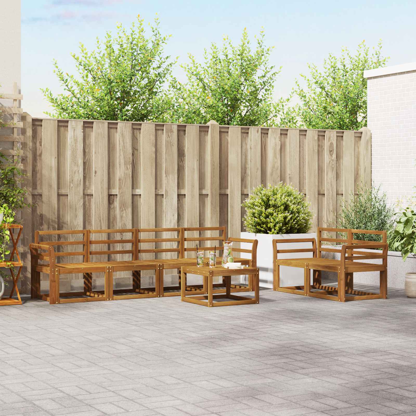 Set vanjskih sofa 7 pcs Prirodna
