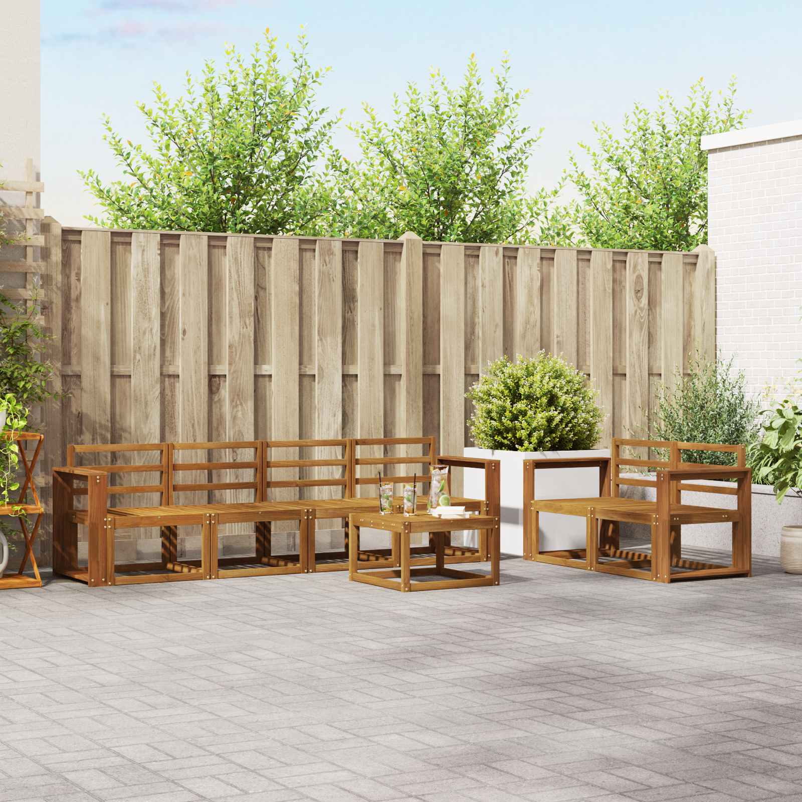 Set vanjskih sofa 7 pcs Prirodna