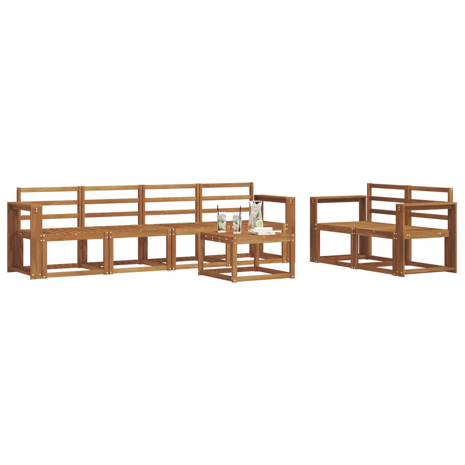 Set vanjskih sofa 7 pcs Prirodna