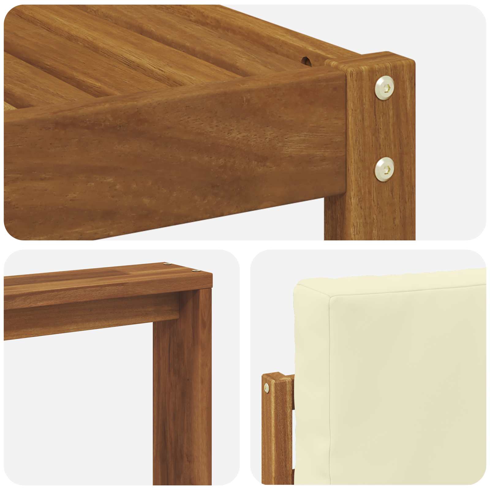 Set vanjskih sofa s jastukom 7 pcs Prirodna i krem