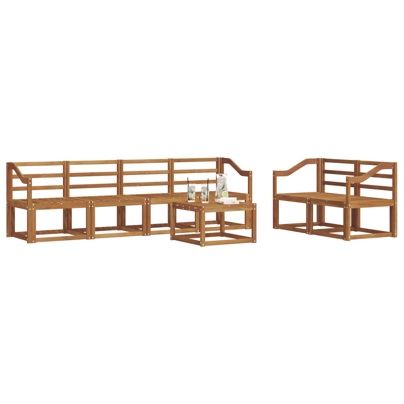 Set vanjskih sofa 7 pcs Prirodna