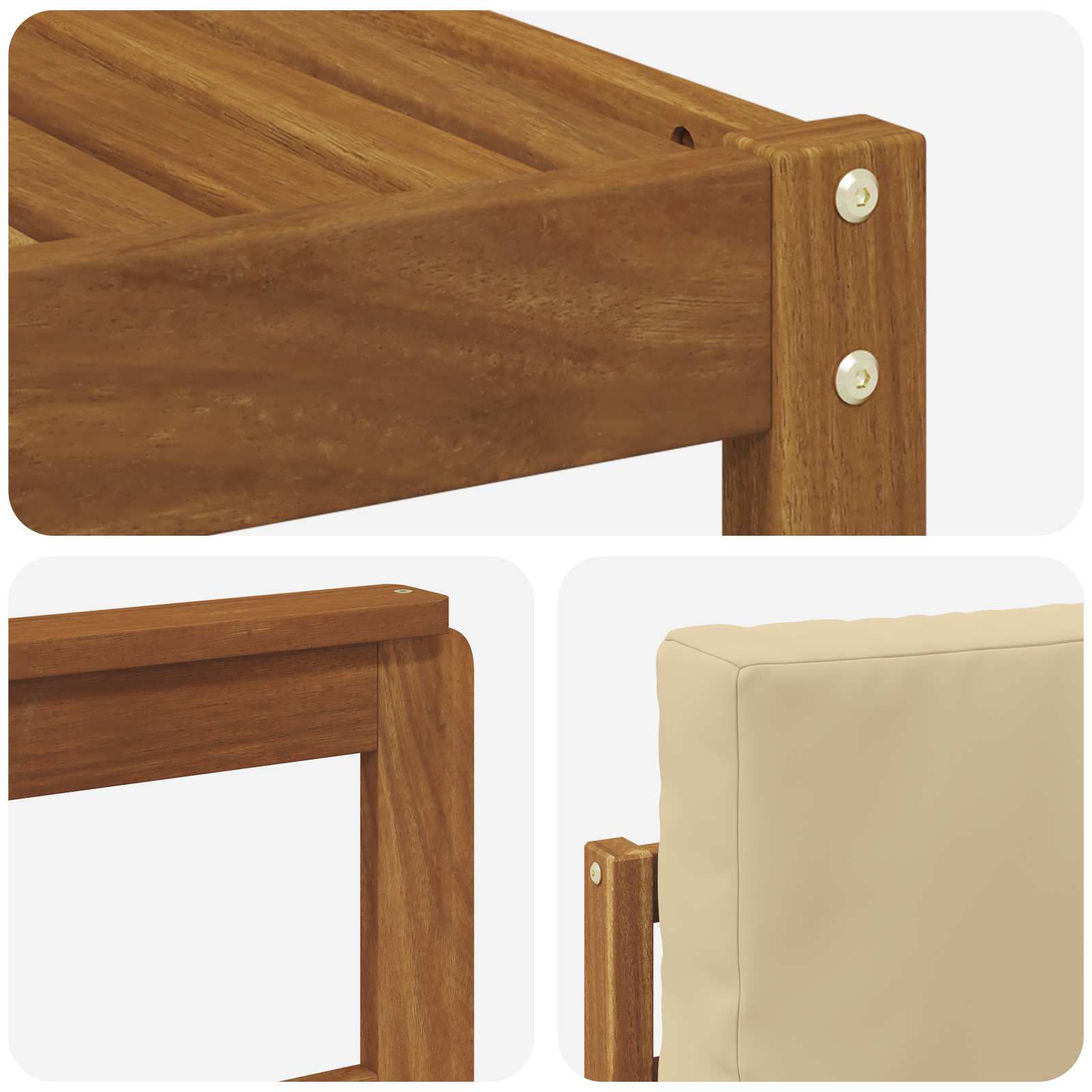 Set vanjskih sofa s jastukom 7 pcs Prirodna i bež