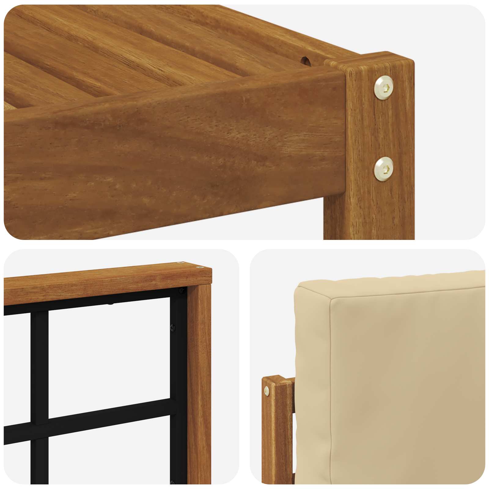 Set vanjskih sofa s jastukom 7 pcs Prirodna i bež