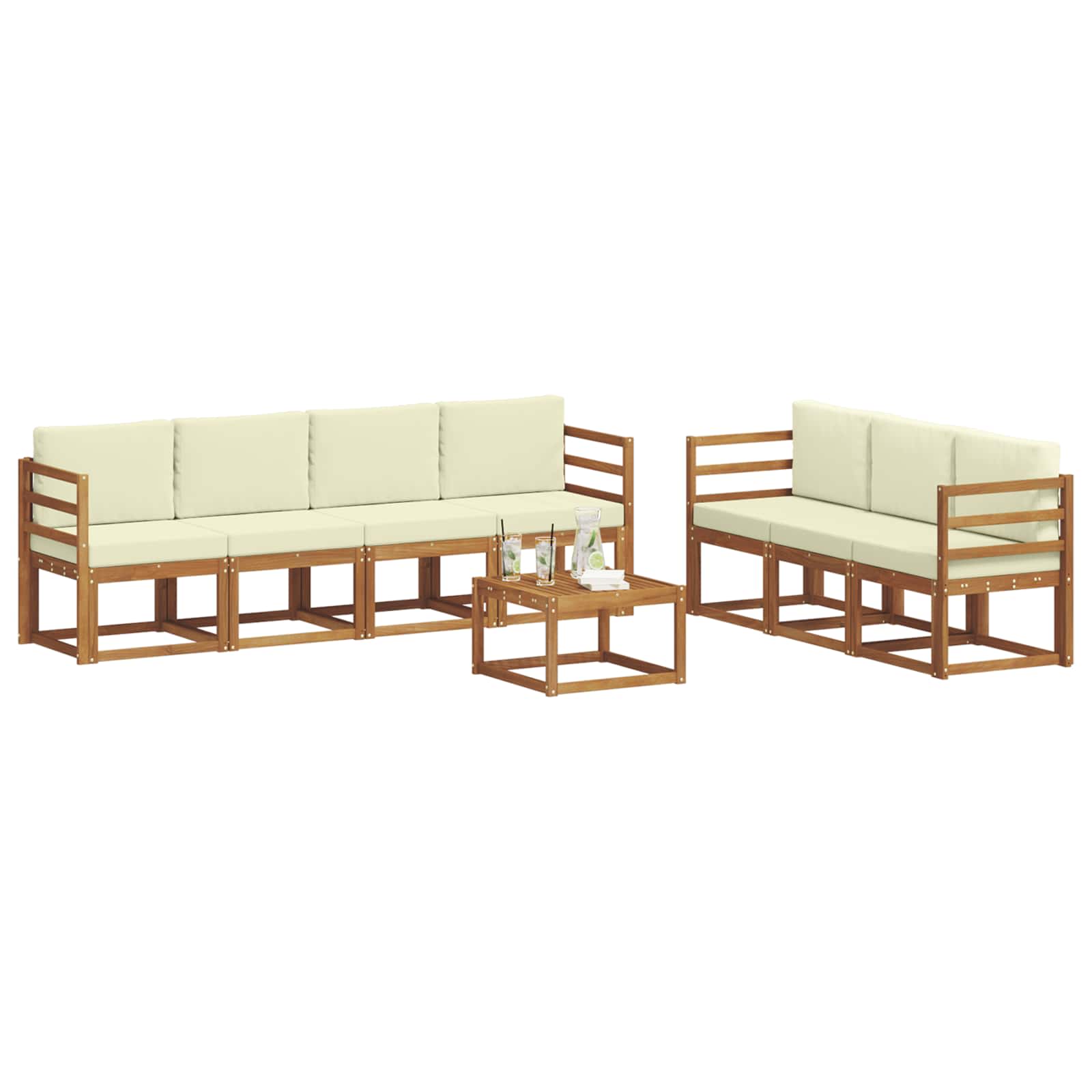 Set vanjskih sofa 8 pcs Prirodna i krem