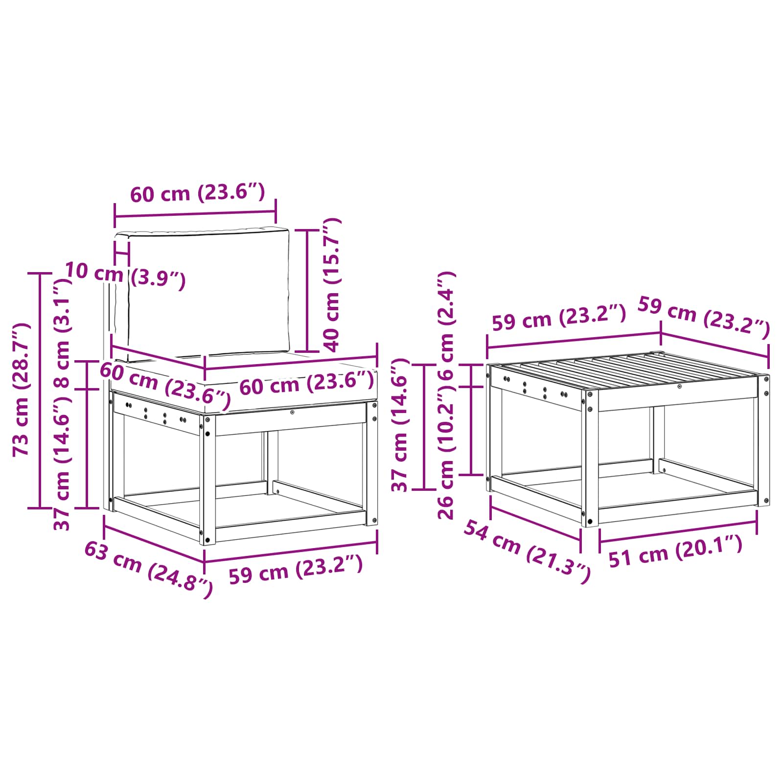 Set vanjskih sofa s jastukom 8 pcs Prirodna i antracit