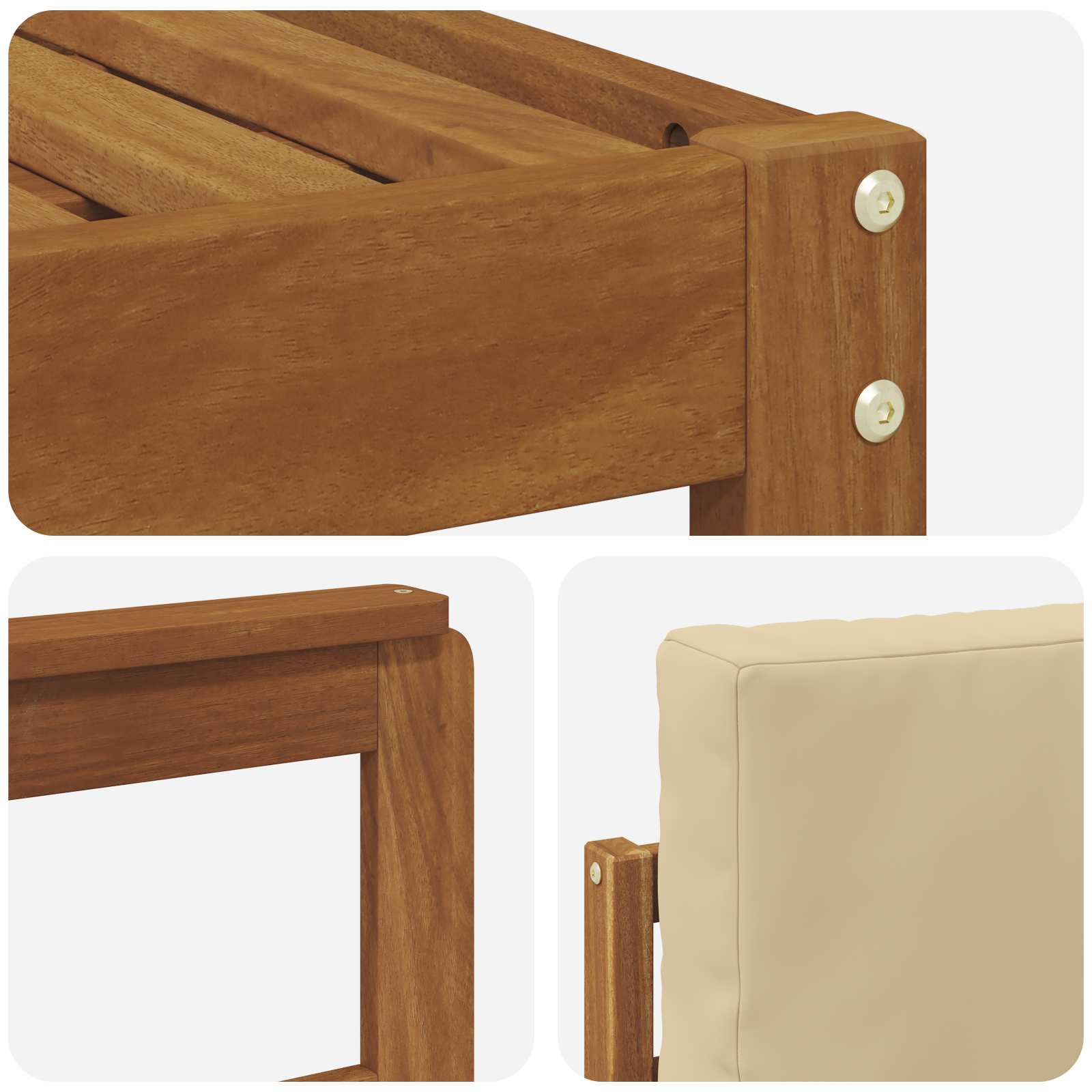 Set vanjskih sofa s jastukom 8 pcs Prirodna i bež