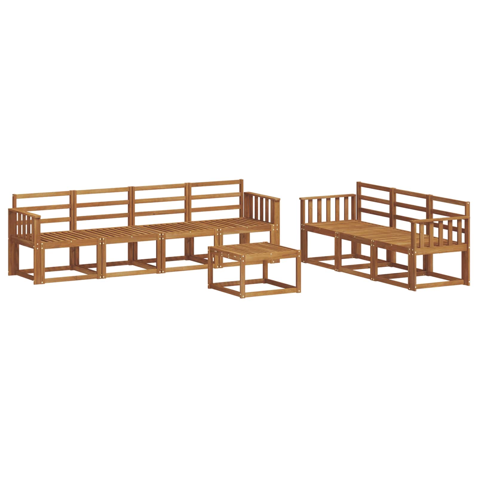 Set vanjskih sofa 8 pcs Prirodna Čvrsto drvo akacije