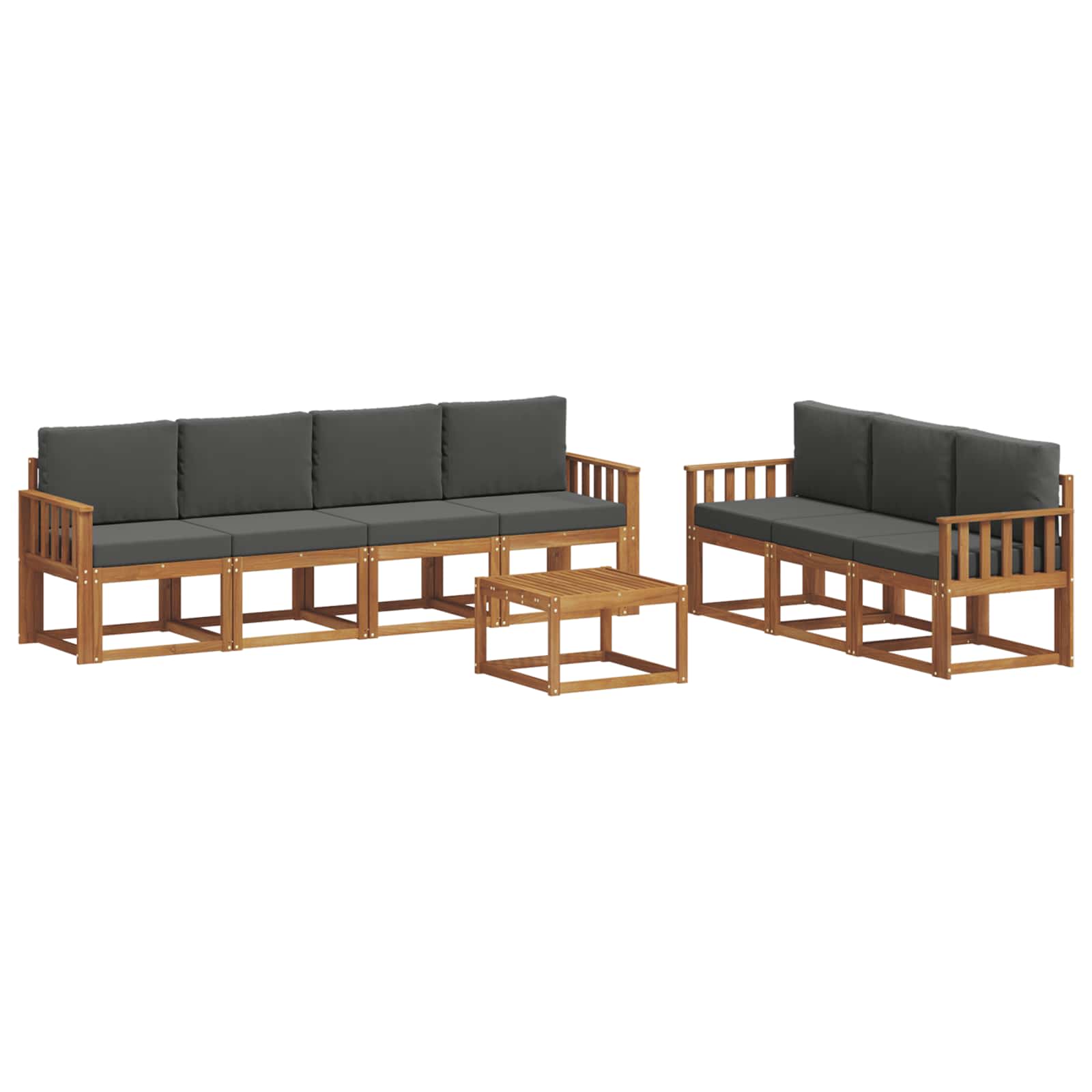Set vanjskih sofa s jastukom 8 pcs Prirodna i antracit