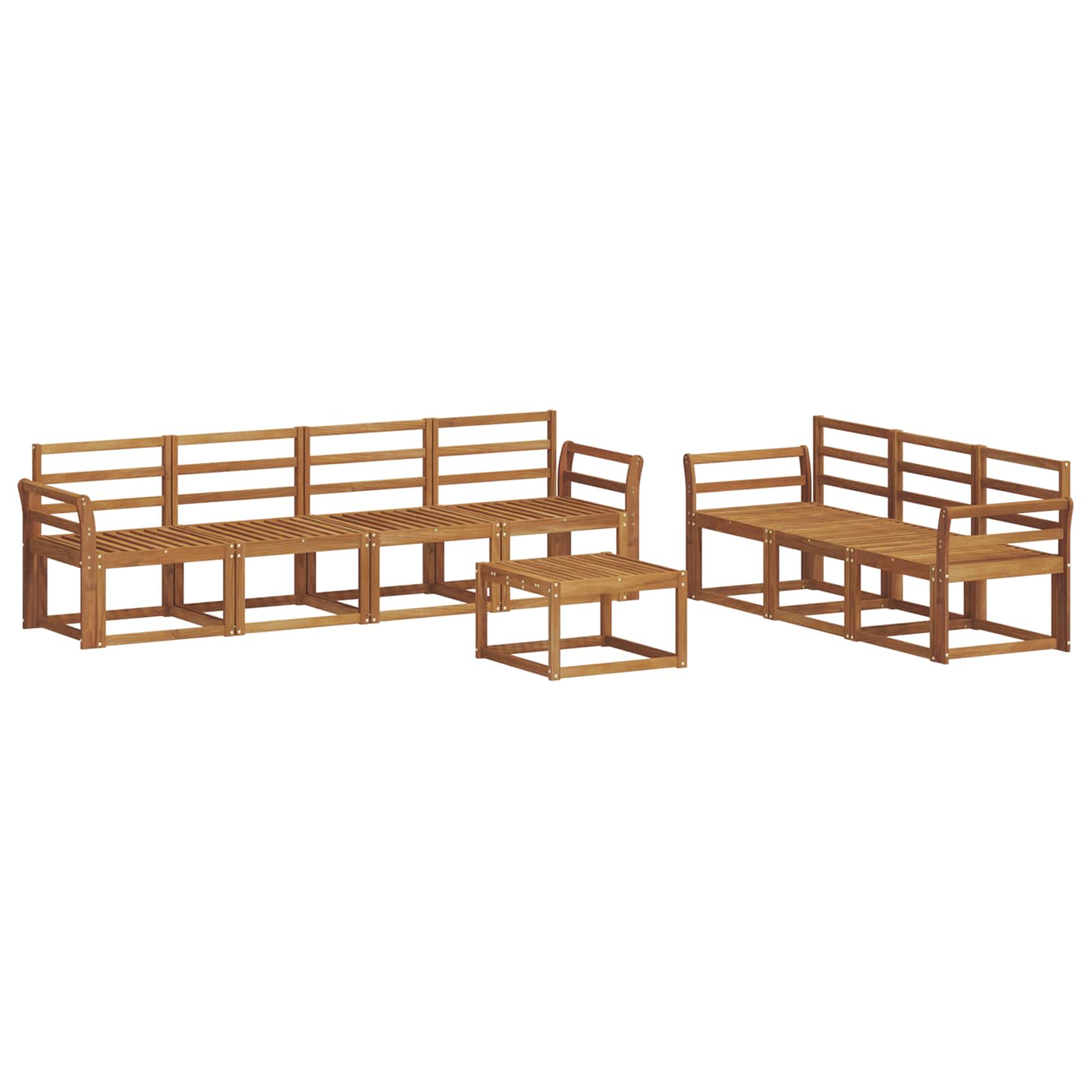 Set vanjskih sofa 8 pcs Prirodna Čvrsto drvo akacije