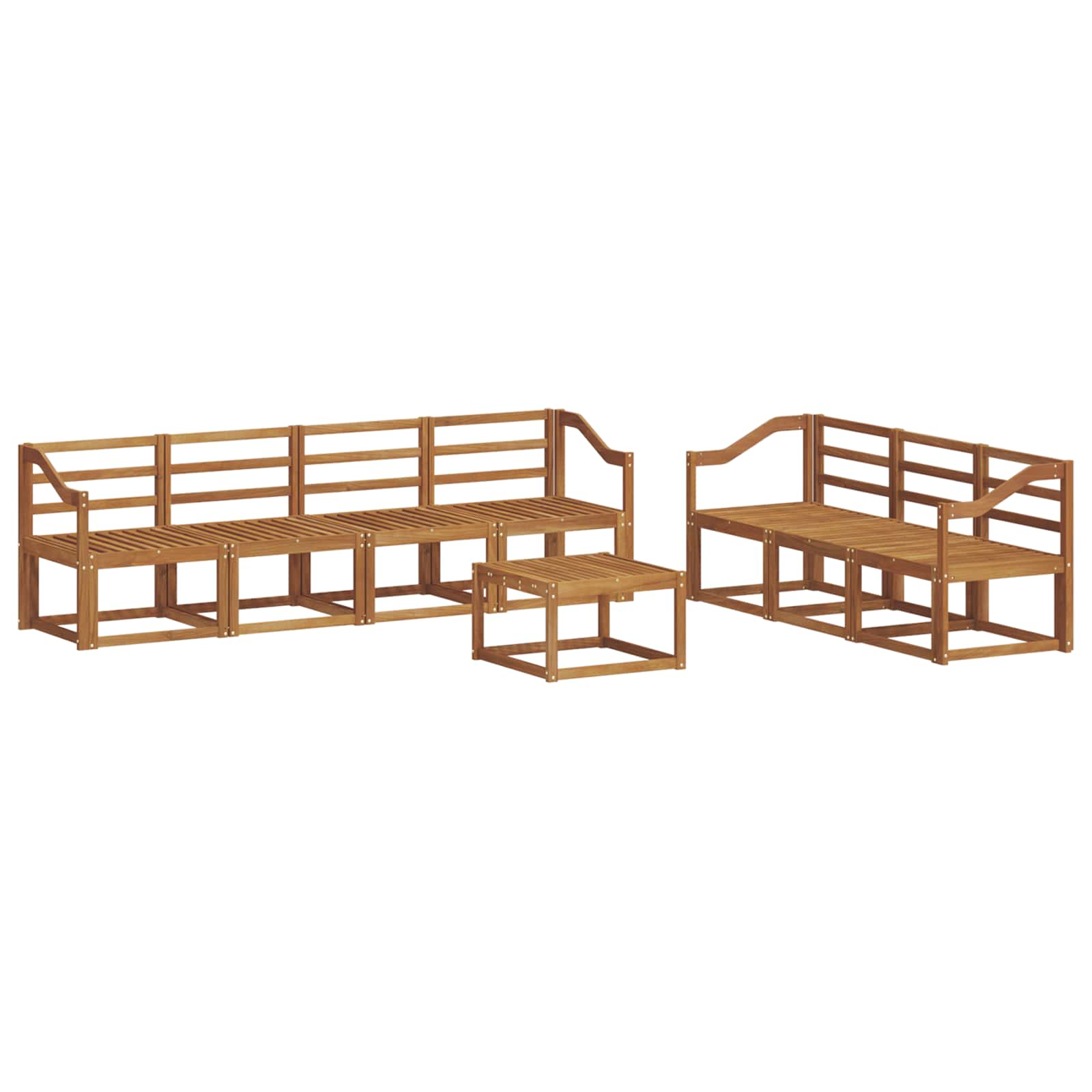 Set vanjskih sofa 8 pcs Prirodna Čvrsto drvo akacije