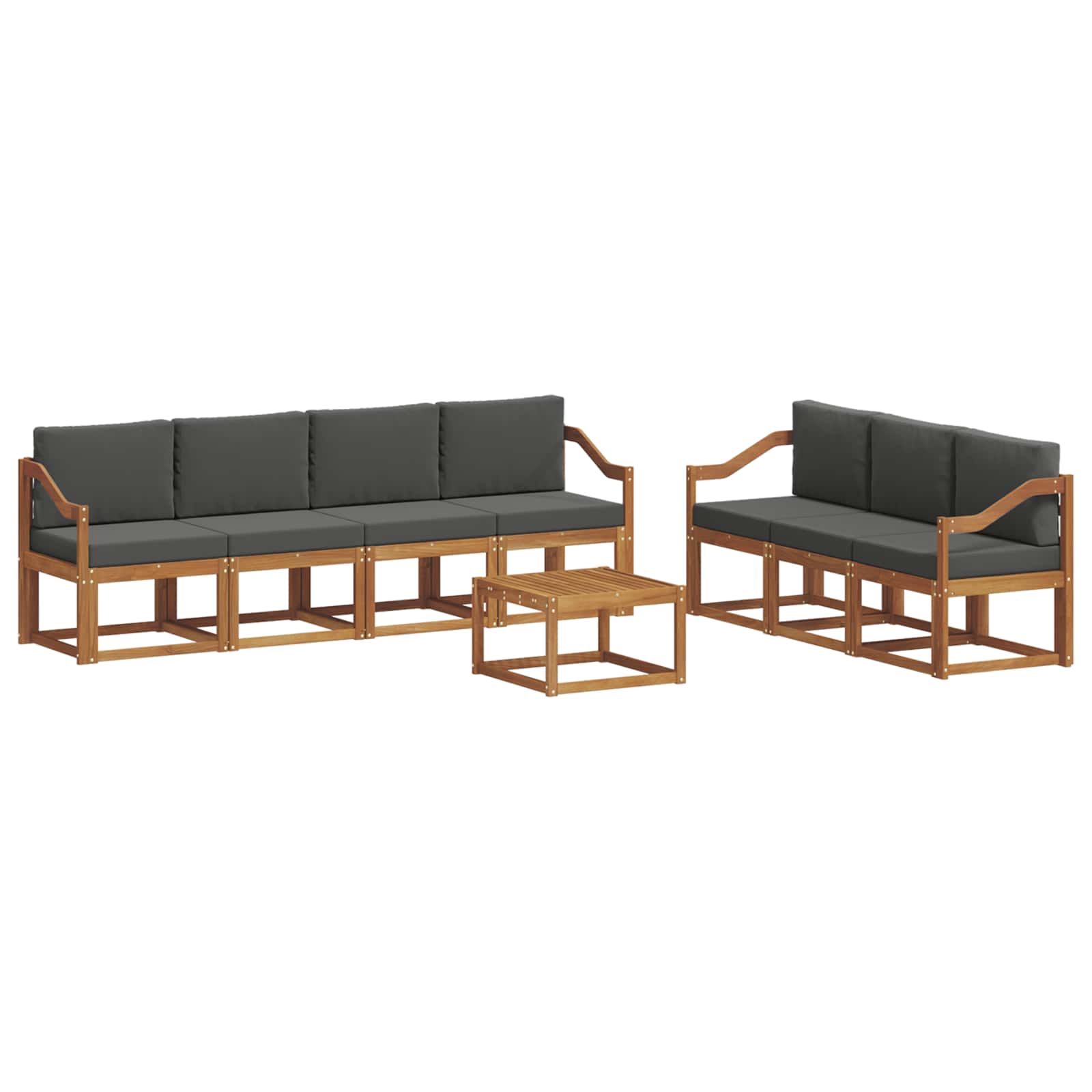 Set vanjskih sofa s jastukom 8 pcs Prirodna i antracit