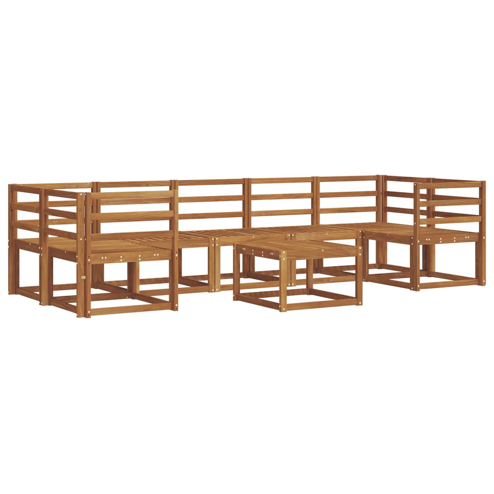 Set vanjskih sofa 8 pcs Prirodna Čvrsto drvo akacije