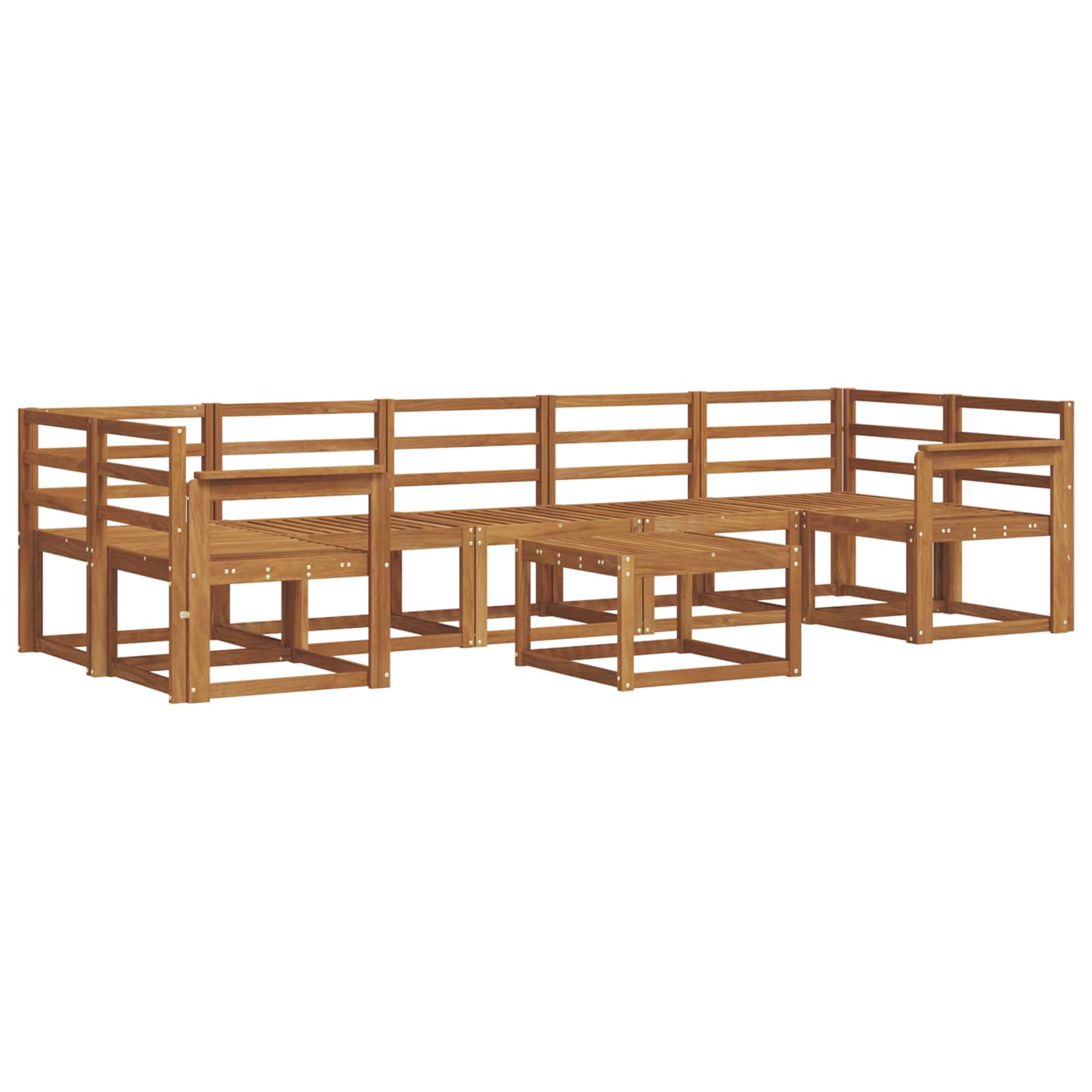Set vanjskih sofa 8 pcs Prirodna Čvrsto drvo akacije
