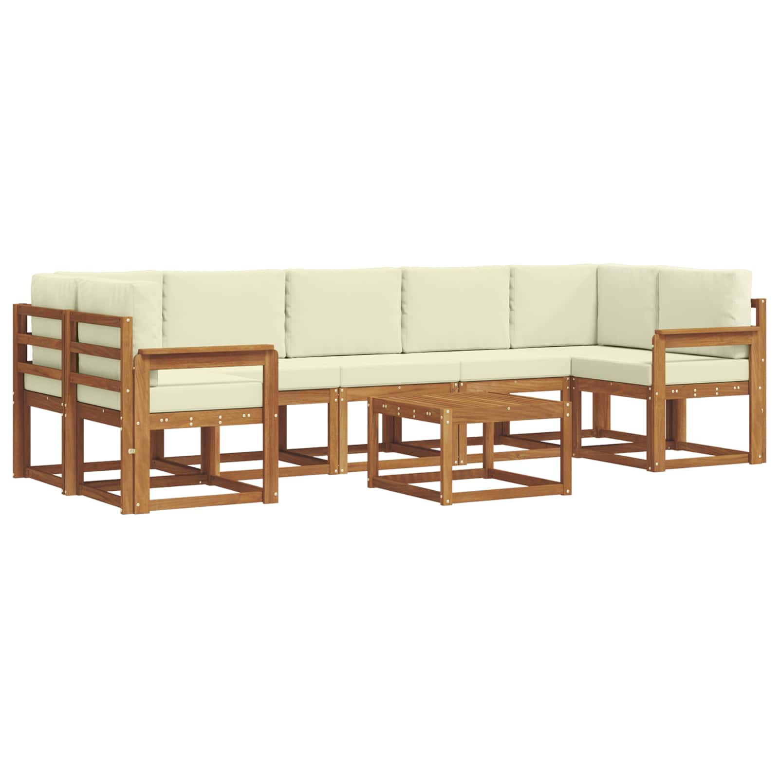 Set vanjskih sofa s jastukom 8 pcs Prirodna i krem