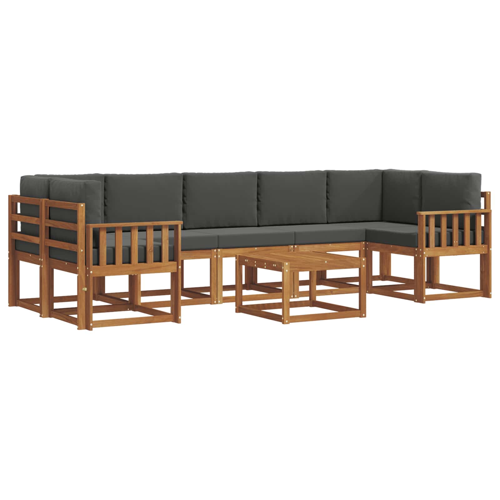 Set vanjskih sofa s jastukom 8 pcs Prirodna i antracit