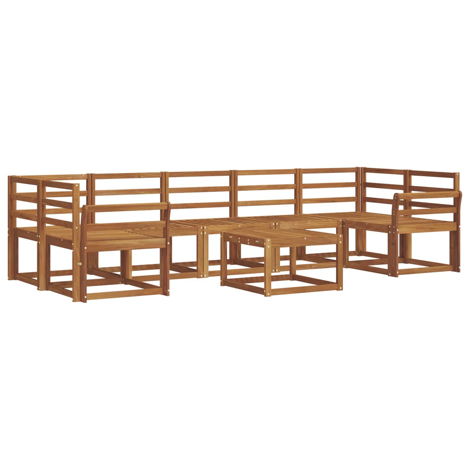 Set vanjskih sofa 8 pcs Prirodna Čvrsto drvo akacije
