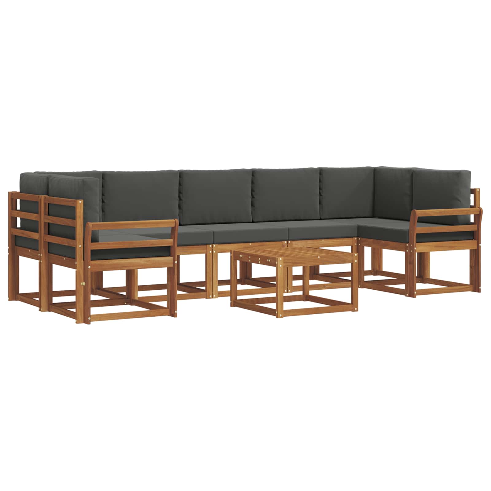 Set vanjskih sofa s jastukom 8 pcs Prirodna i antracit