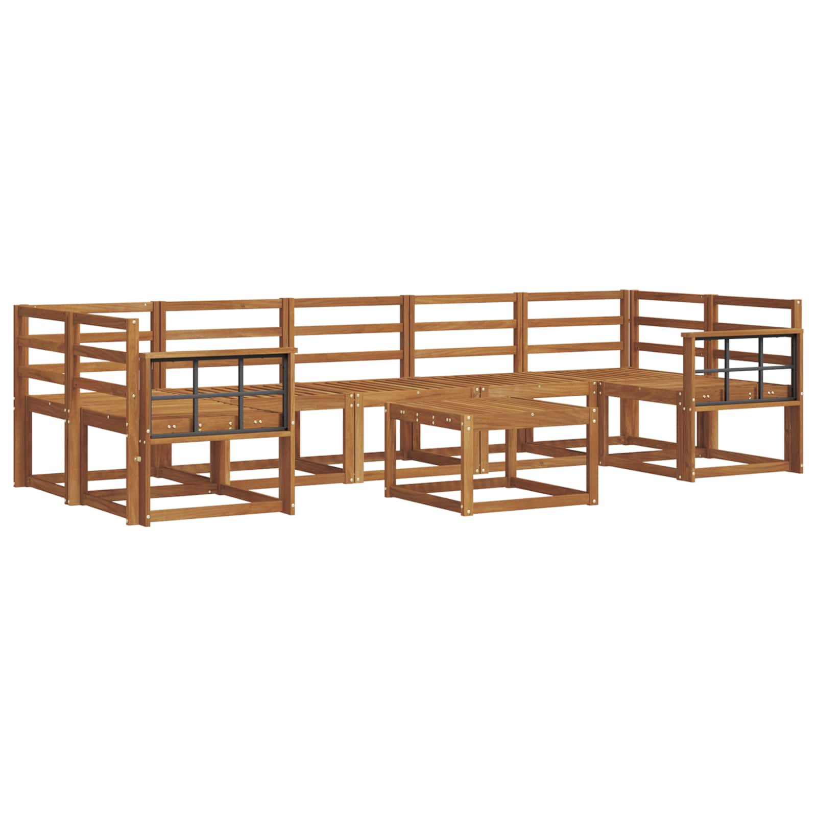 Set vanjskih sofa 8 pcs Prirodna Čvrsto drvo akacije